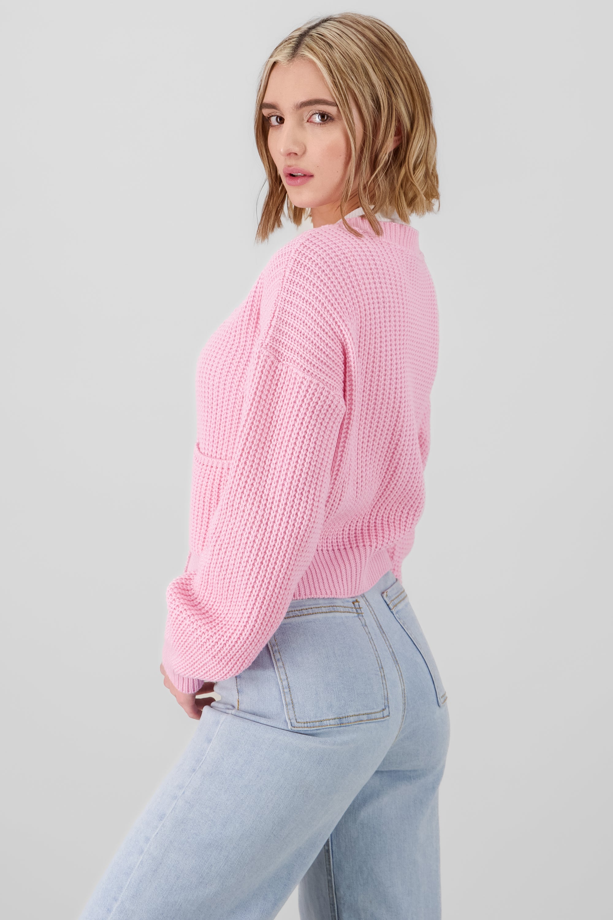 Cropped Cardigan PASTEL PINK