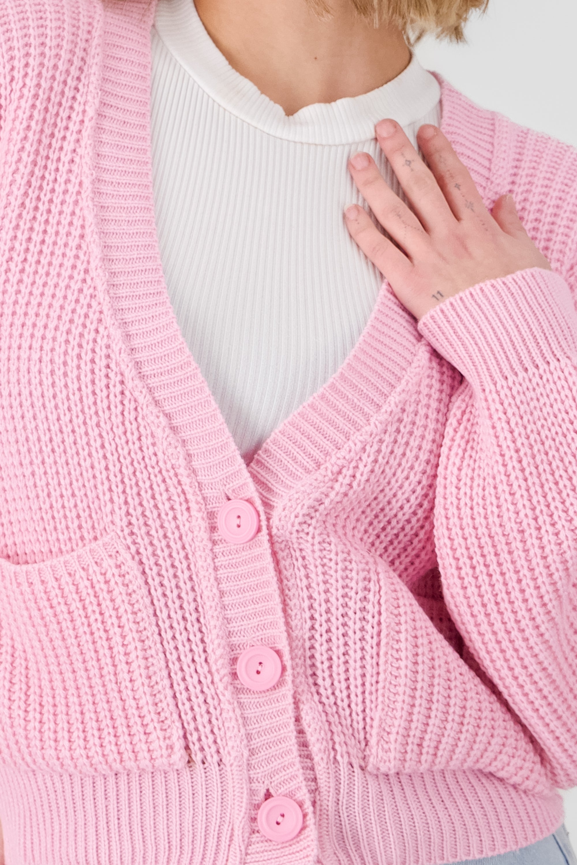 Cropped Cardigan PASTEL PINK