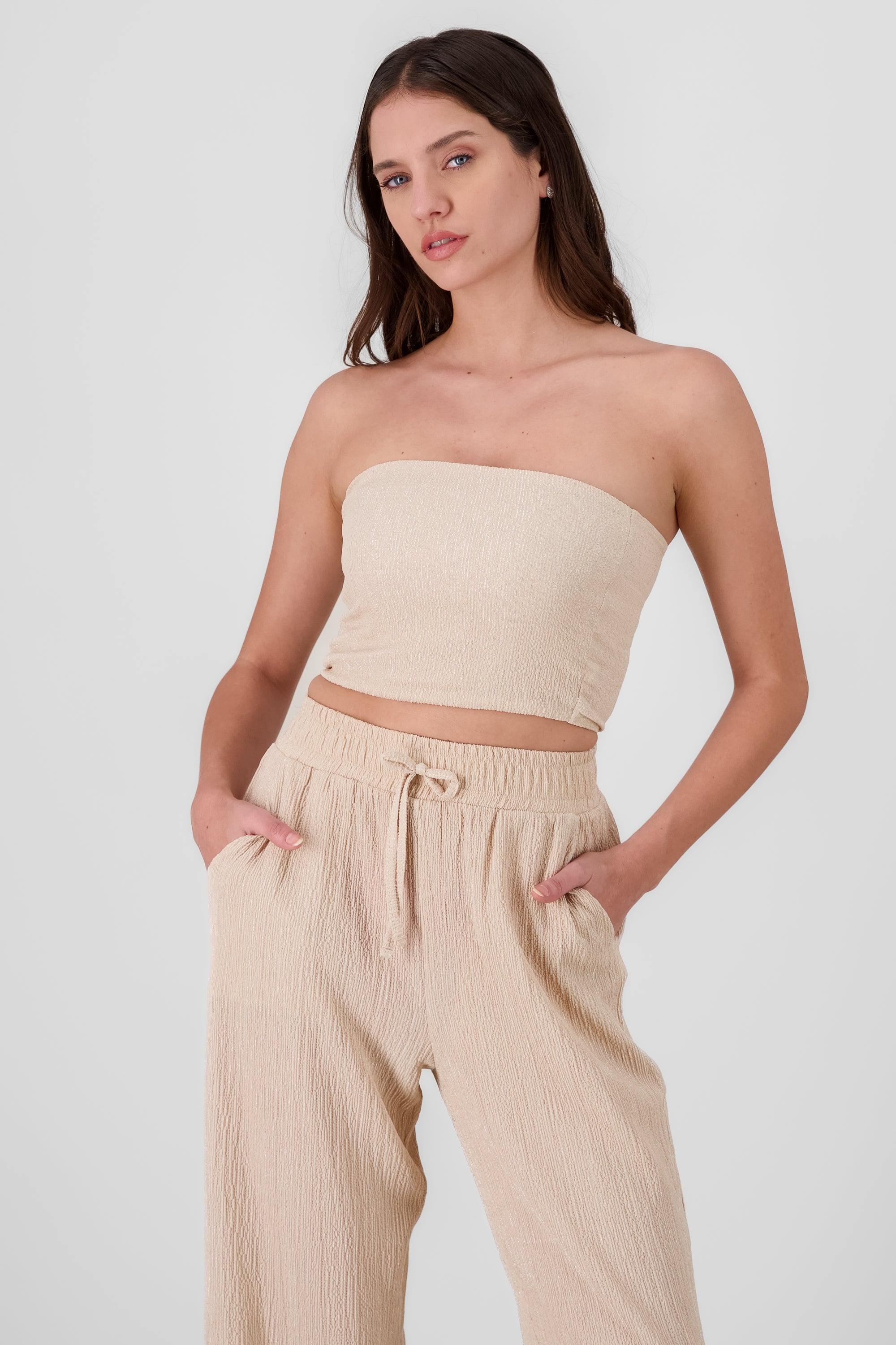 Textured Bandana Top BEIGE