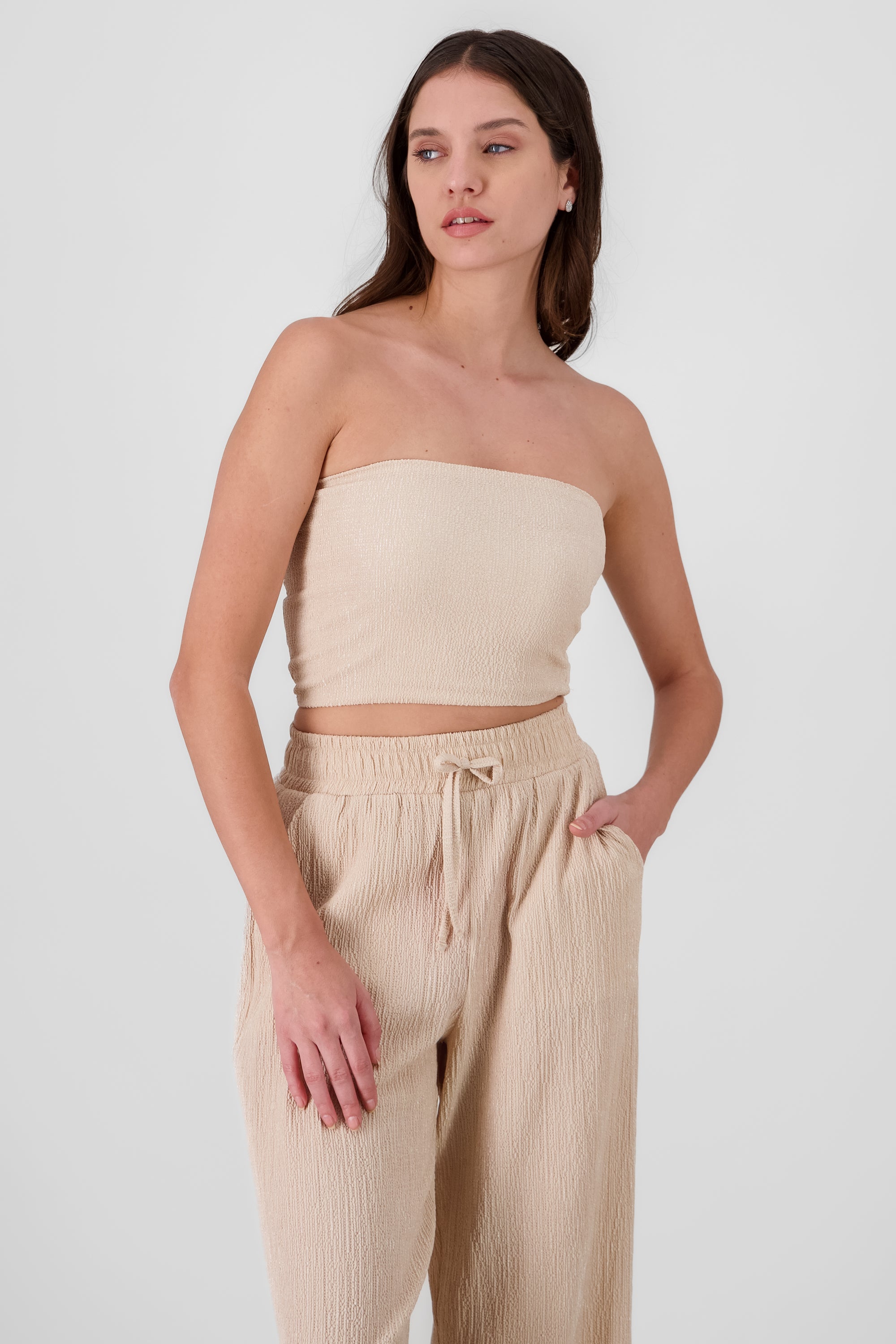 Textured Bandana Top BEIGE