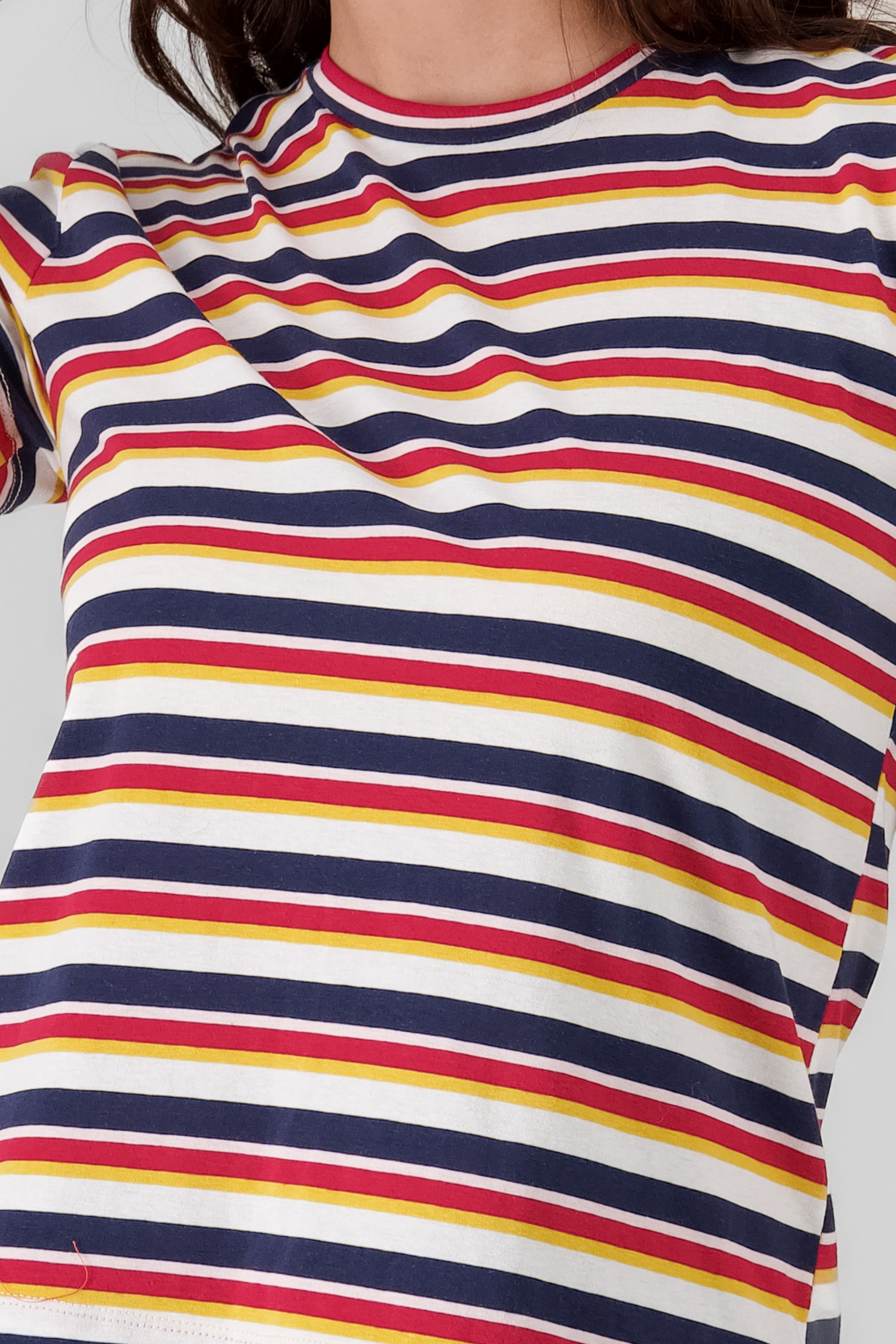 Short Sleeve Striped T Shirt MULTICOLOR