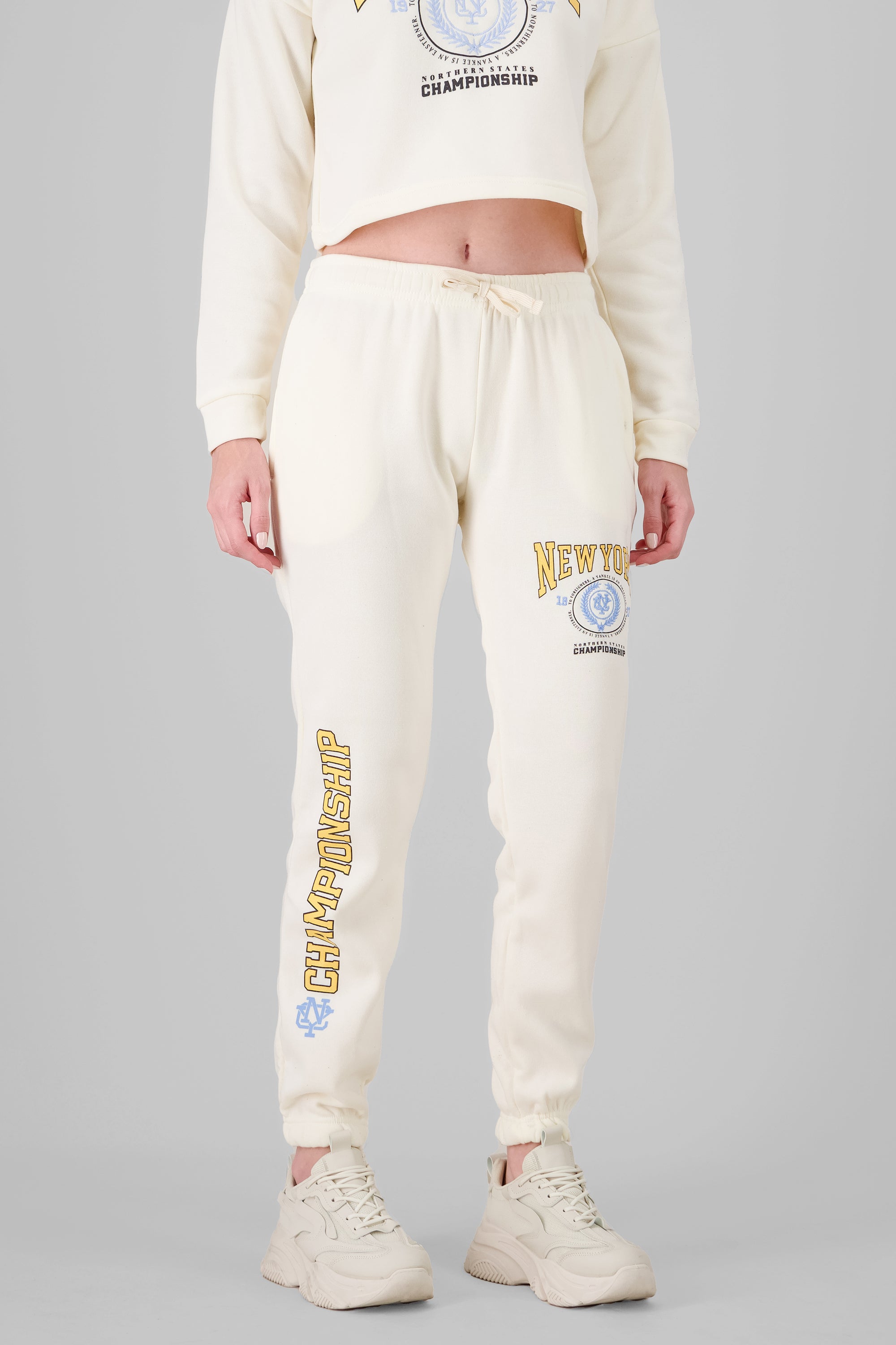 NY Printed Joggers CREAM