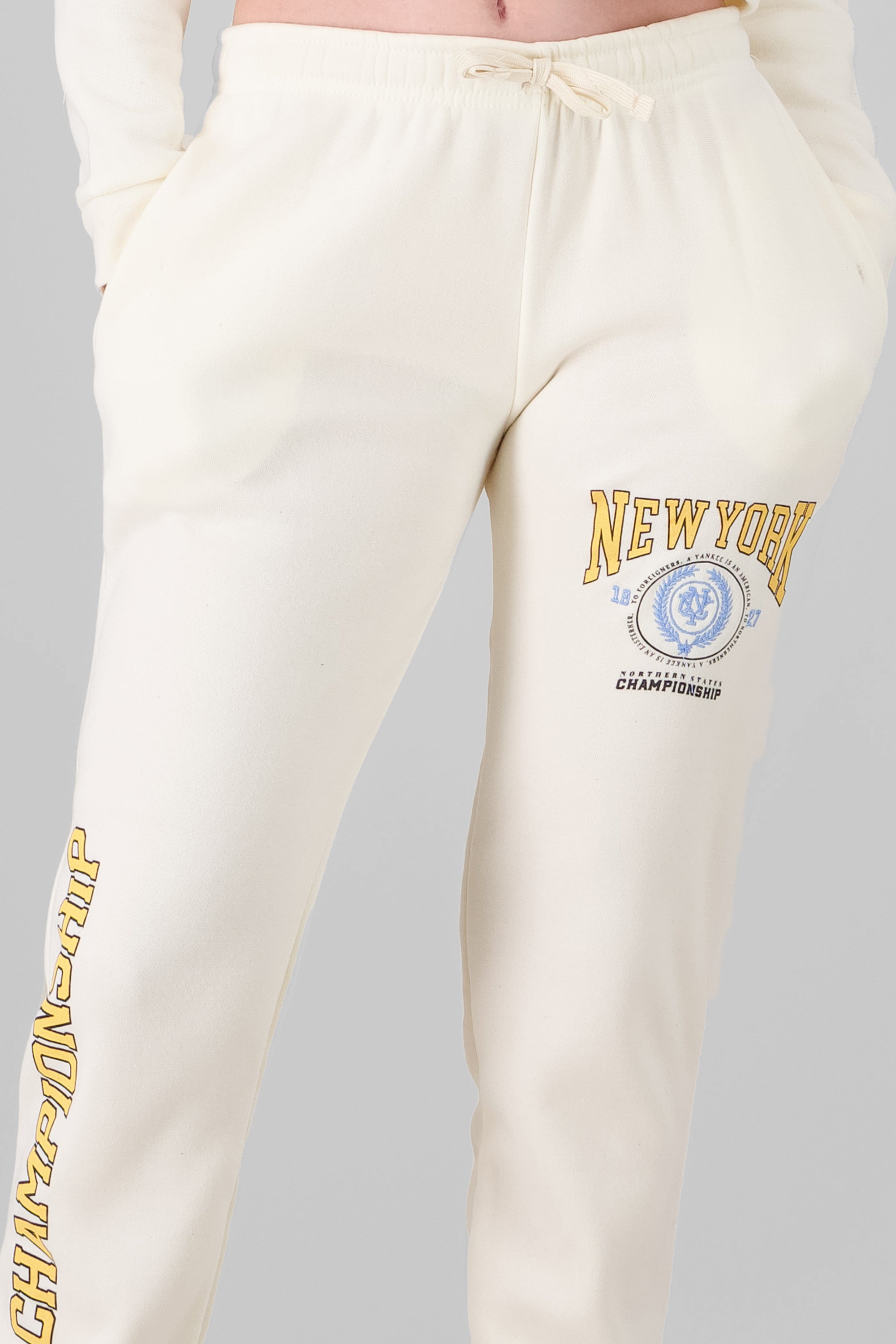 NY Printed Joggers CREAM