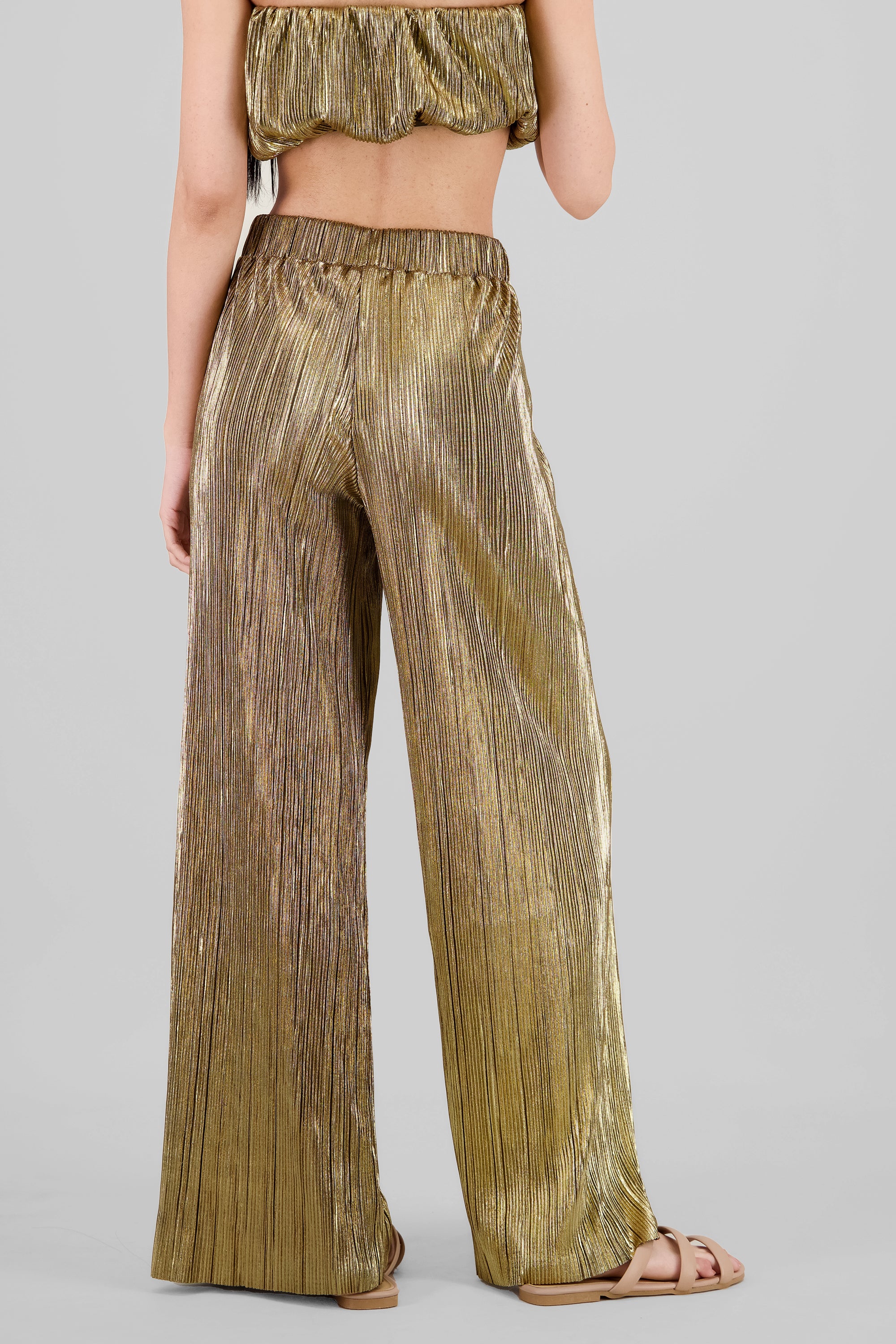 Shiny Textured Pants GOLD