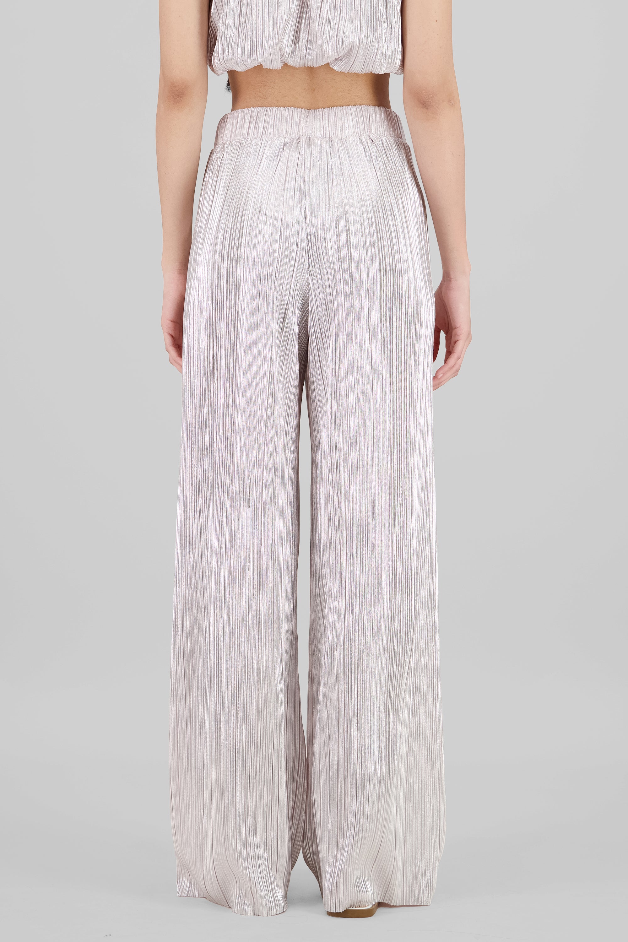 Shiny Textured Pants PASTEL PINK