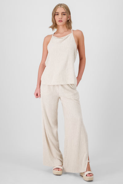 Linen Striped Pants BONE COMBO