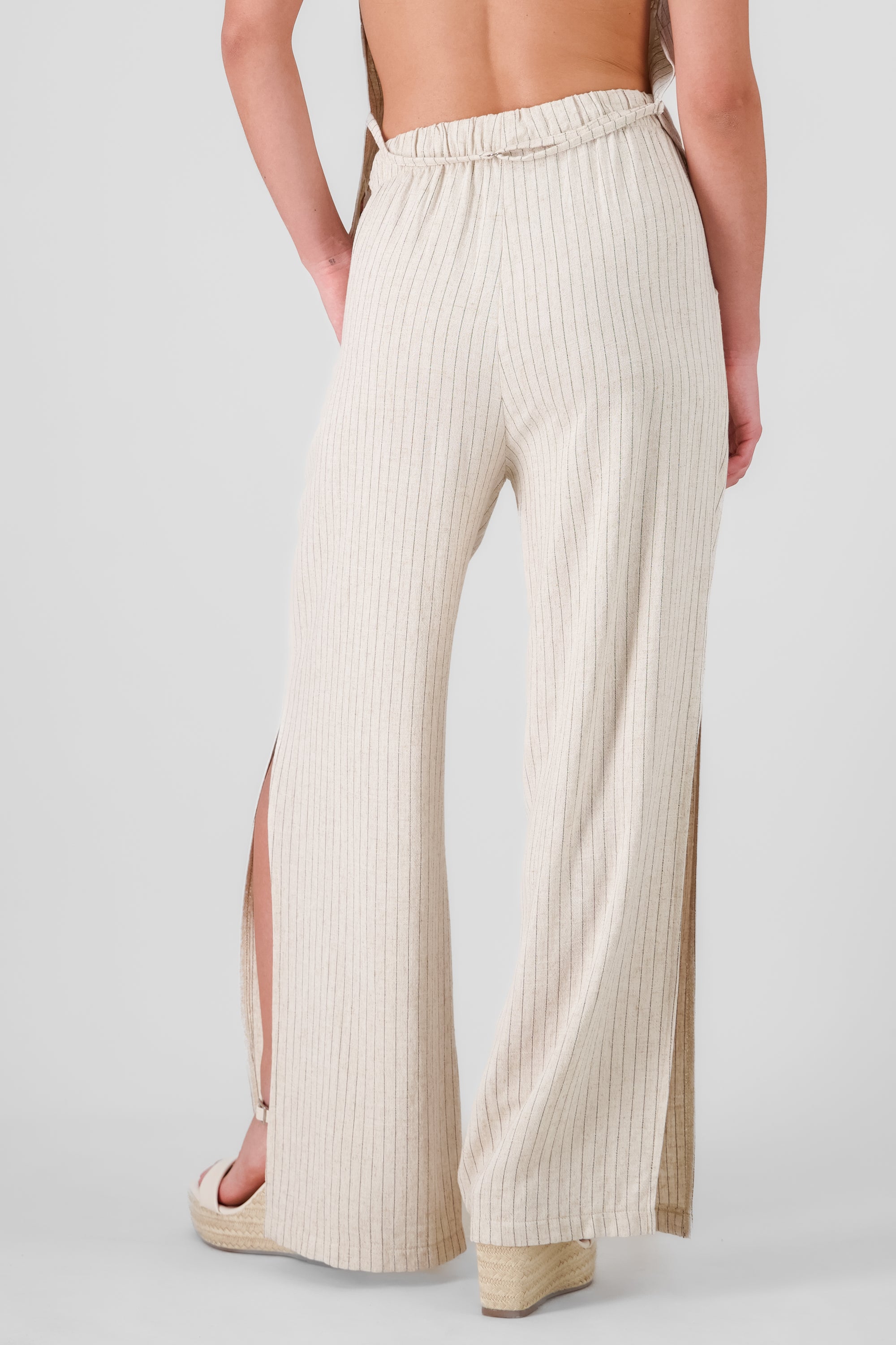 Linen Striped Pants BONE COMBO