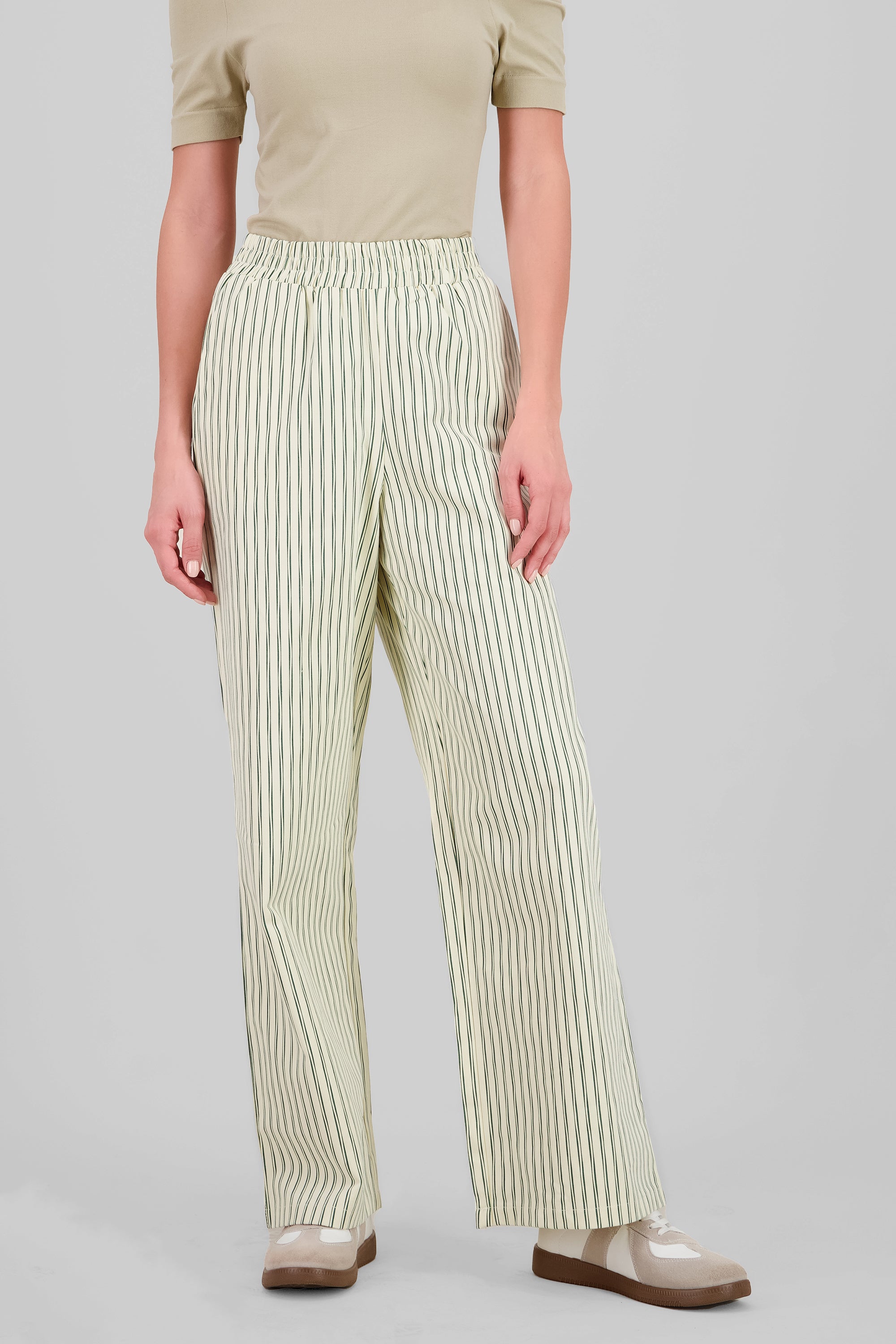 Wide Leg Striped Pants GREEN COMBO