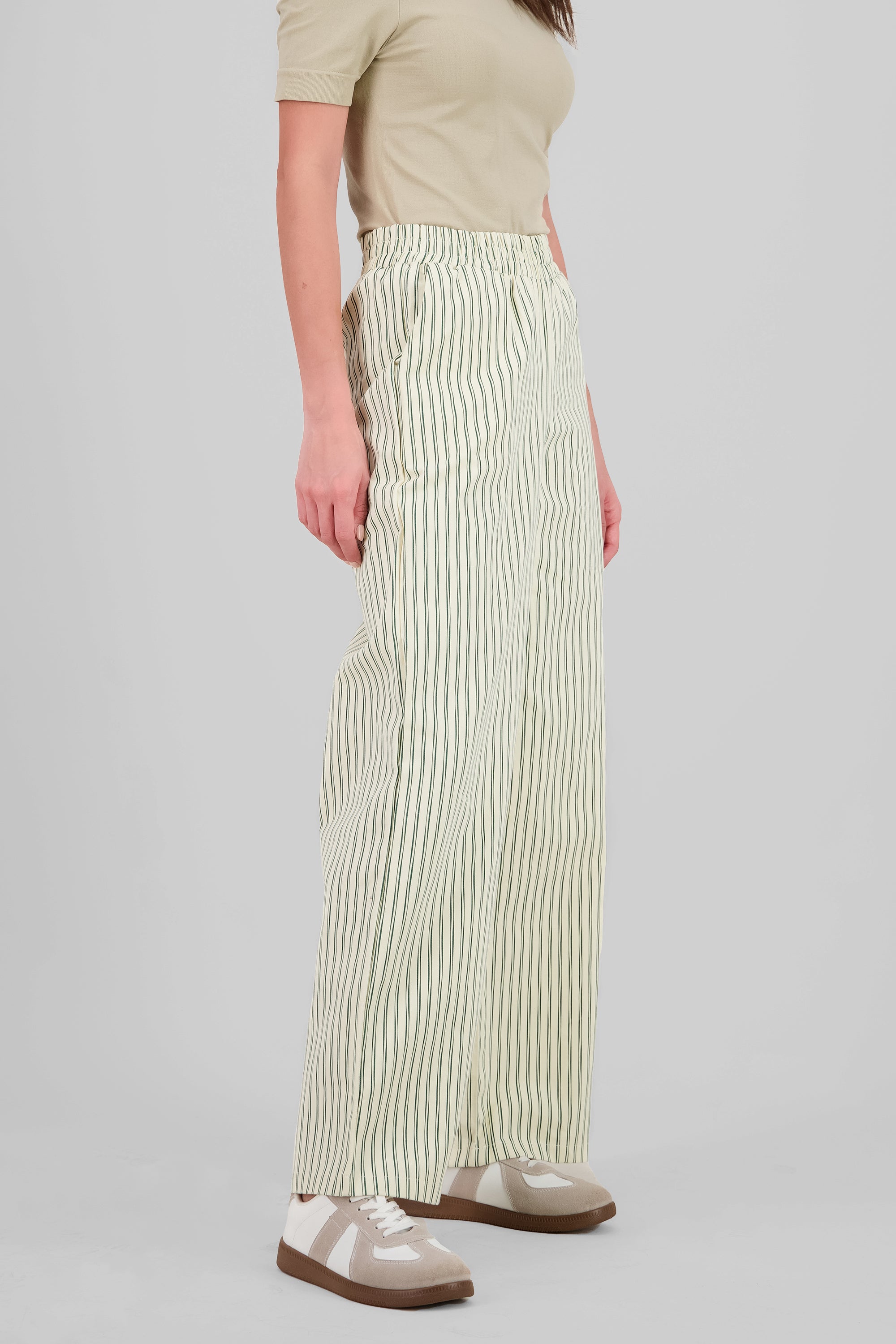 Wide Leg Striped Pants GREEN COMBO