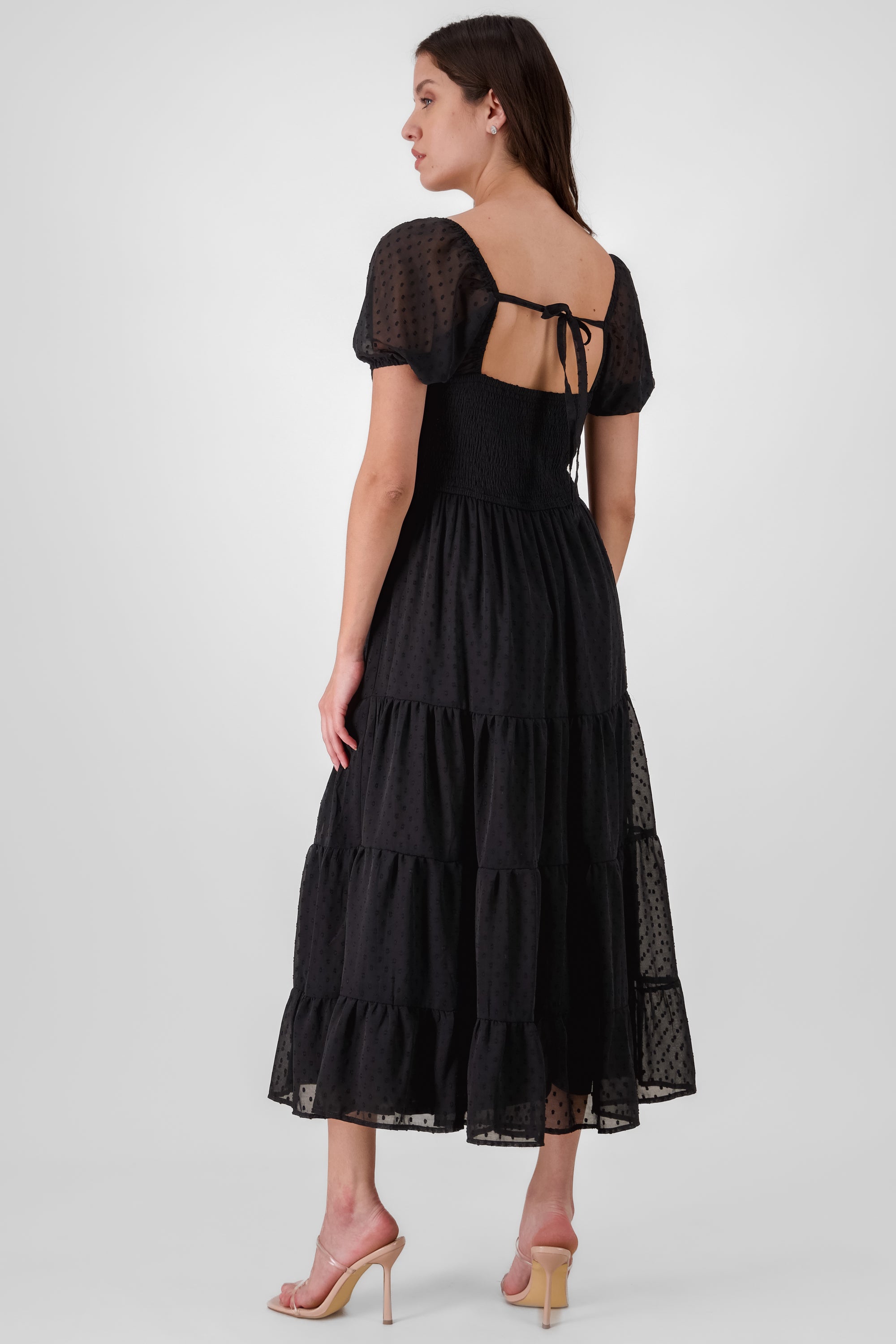 Short Sleeves Maxi Dress BLACK