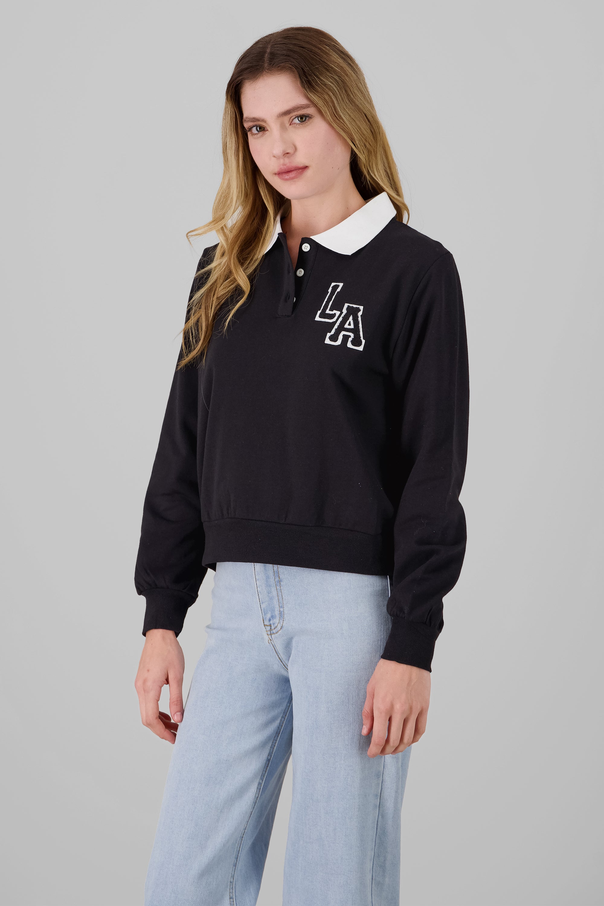 Polo Neck Sweatshirt BLACK