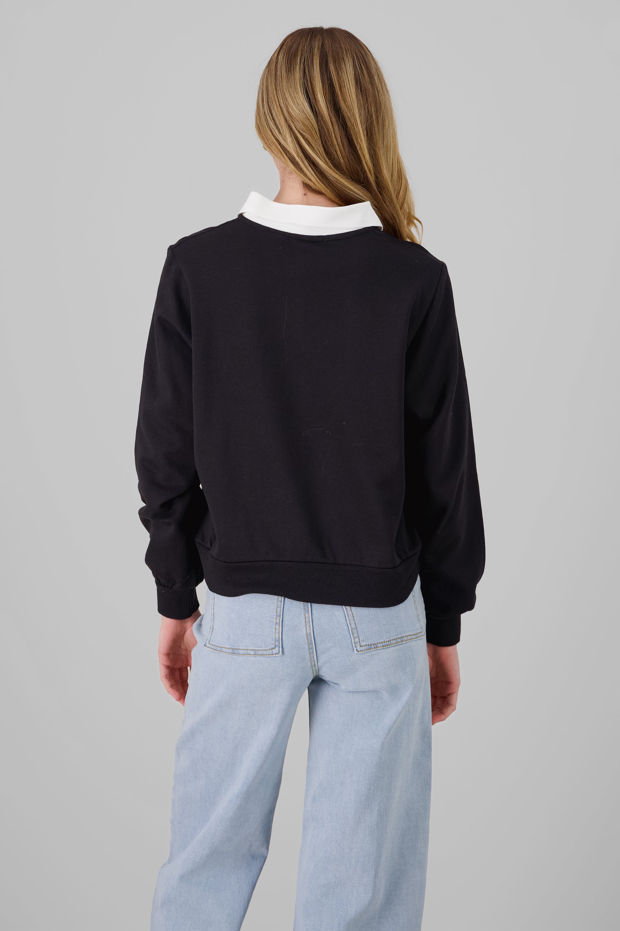 Polo Neck Sweatshirt BLACK