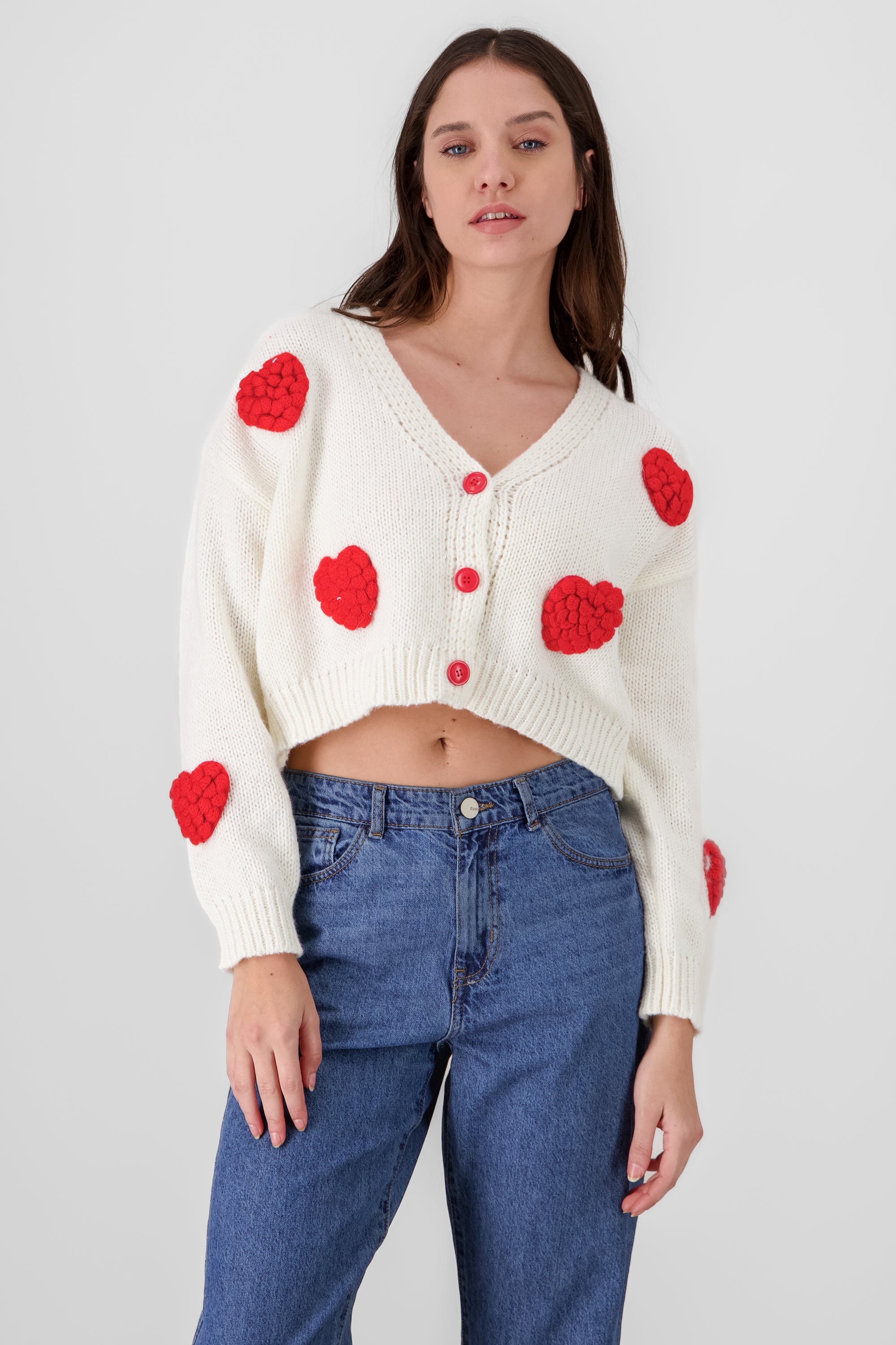 Heart Sweater WHITE COMBO