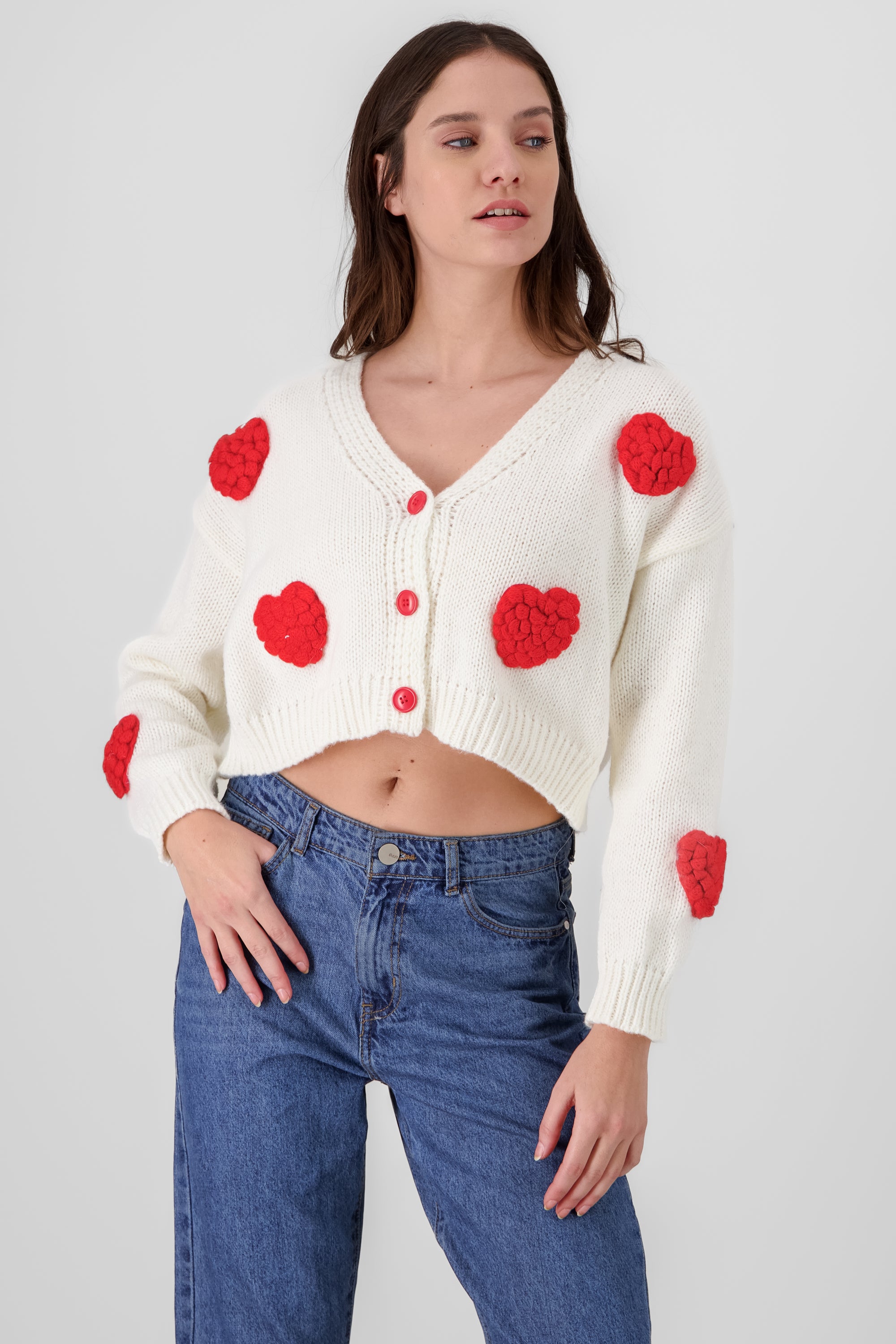 Heart Sweater WHITE COMBO