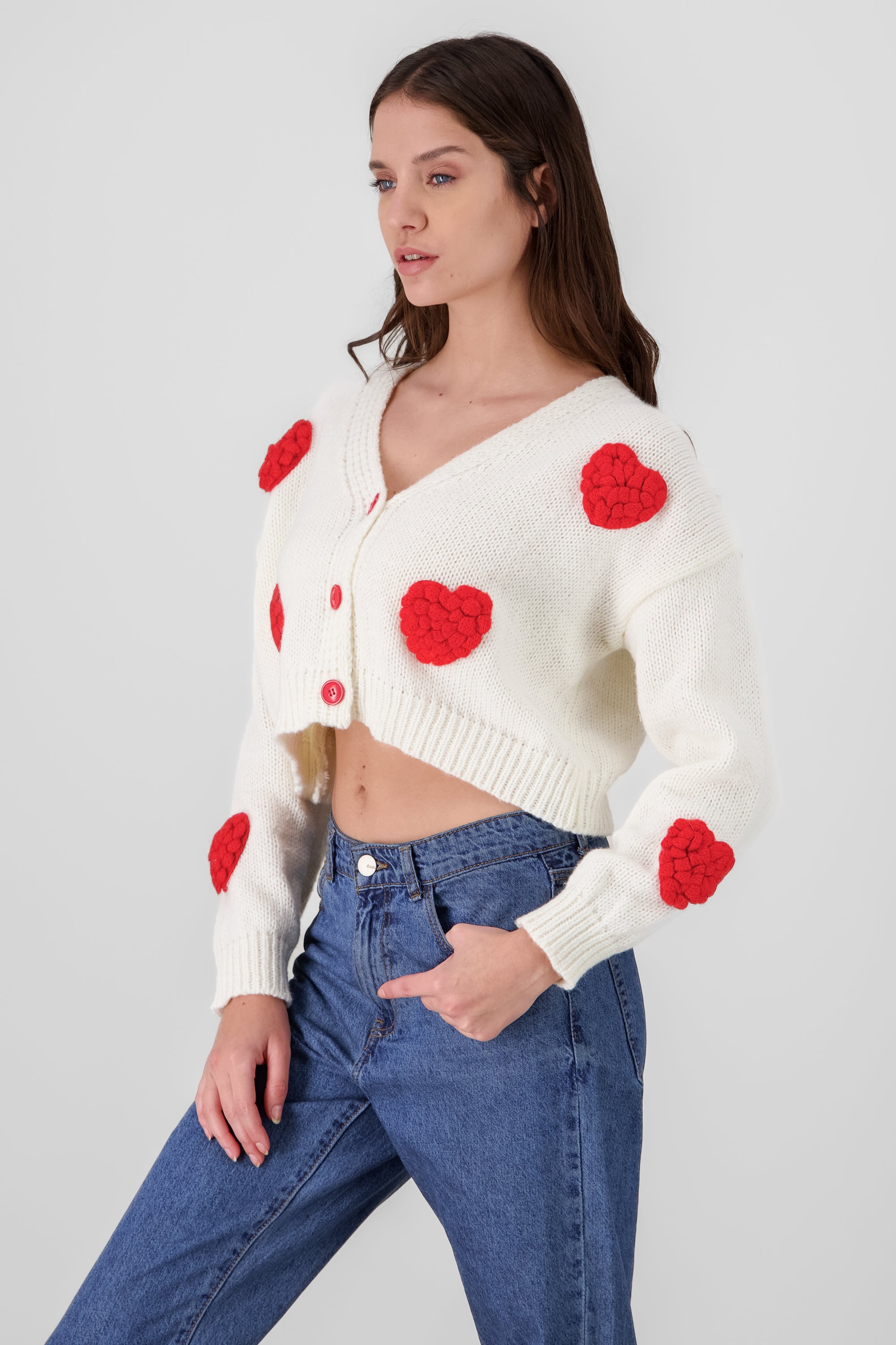 Heart Sweater WHITE COMBO