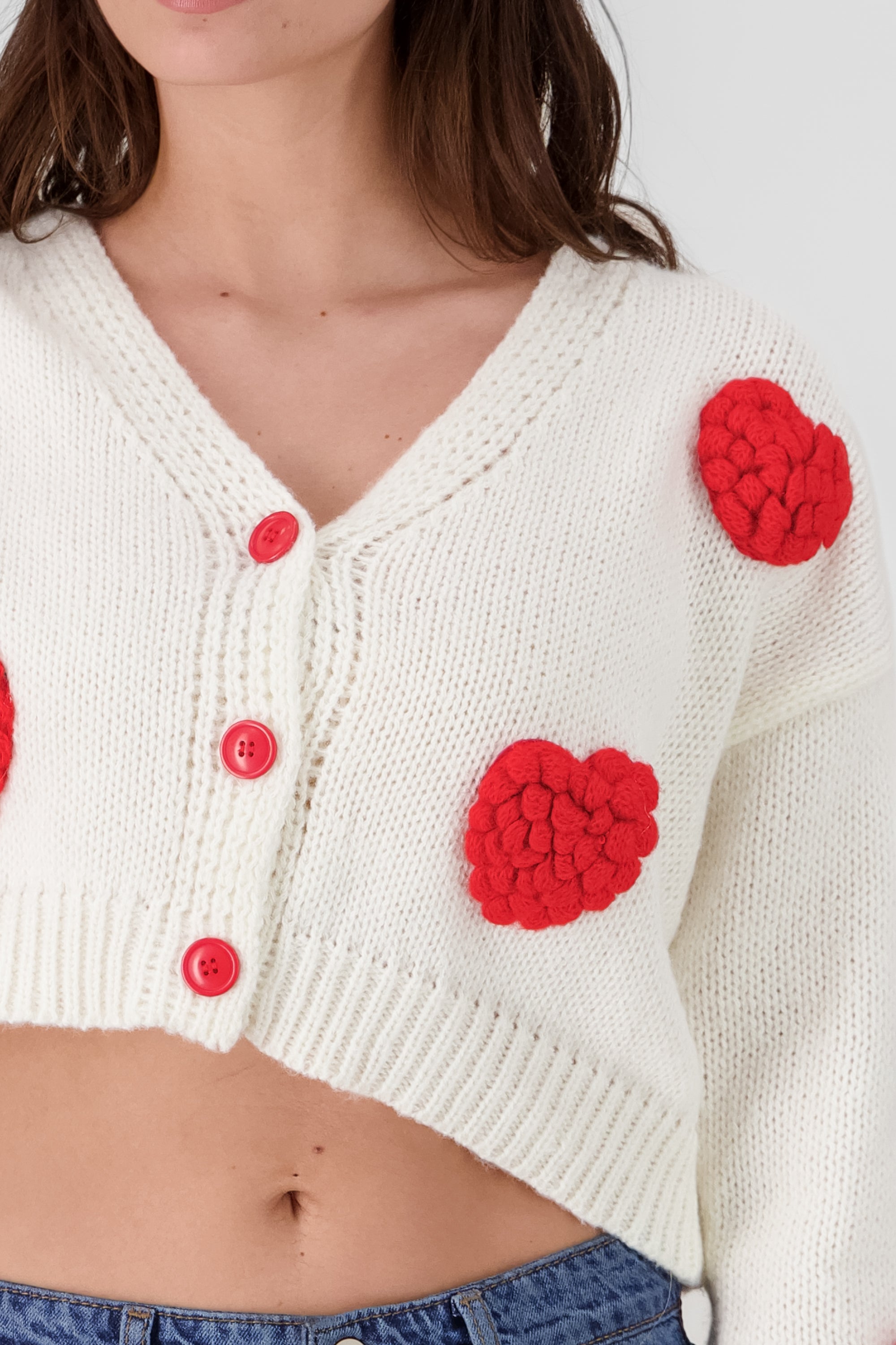 Heart Sweater WHITE COMBO