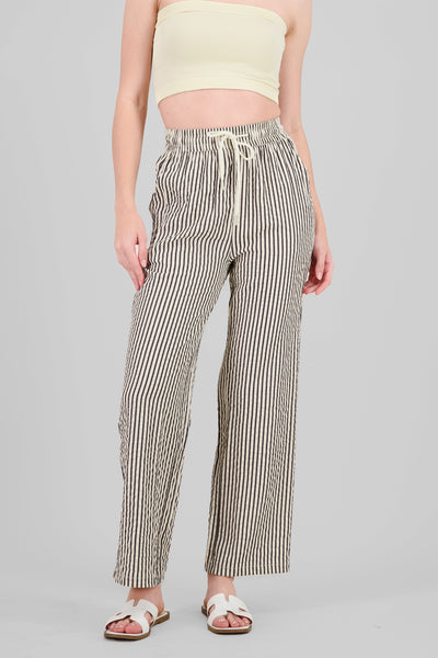 Textured Striped Pants BONE COMBO