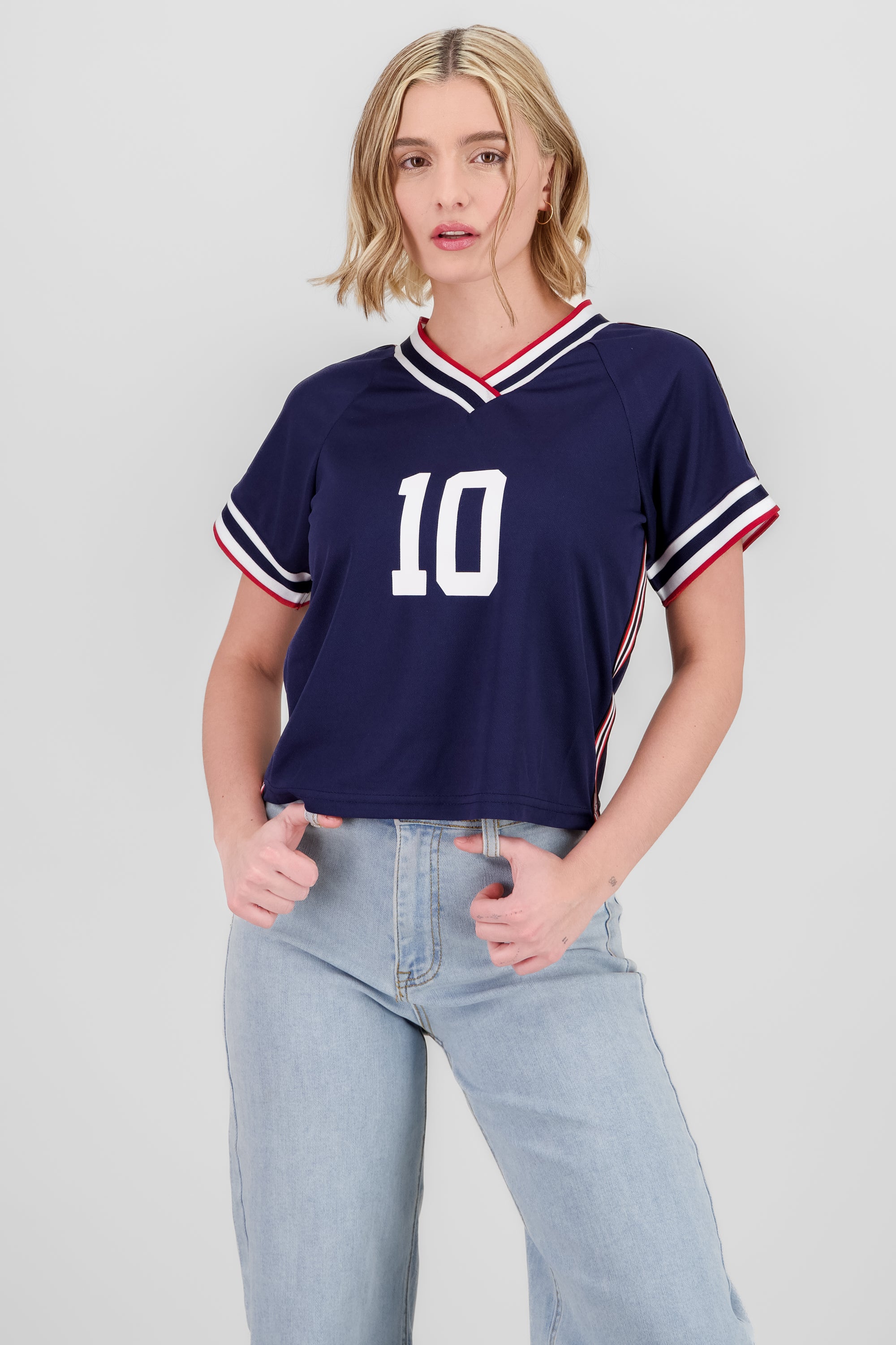 Contrast Jersey T Shirt NAVY