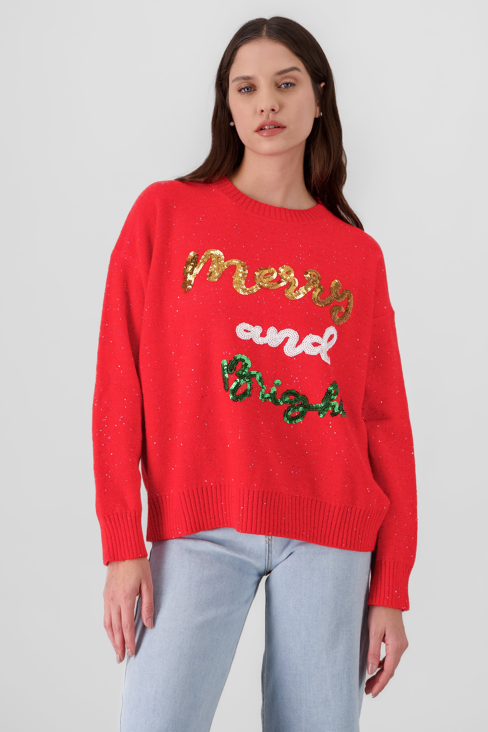 Christmas Sweater with Letters RED