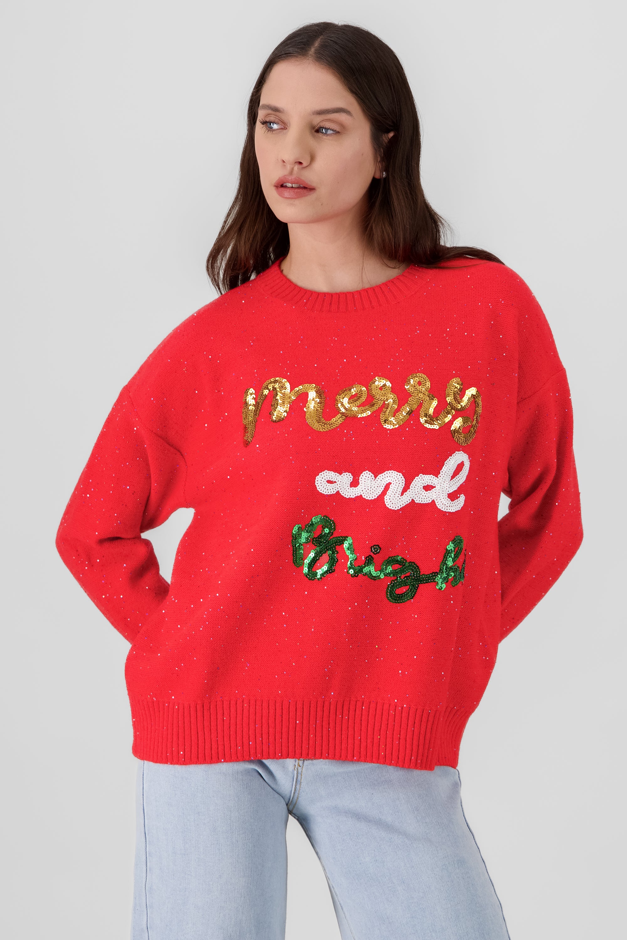 Christmas Sweater with Letters RED