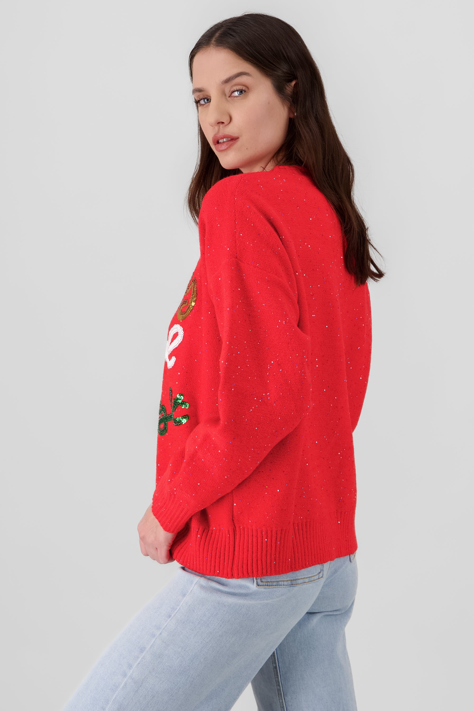 Christmas Sweater with Letters RED