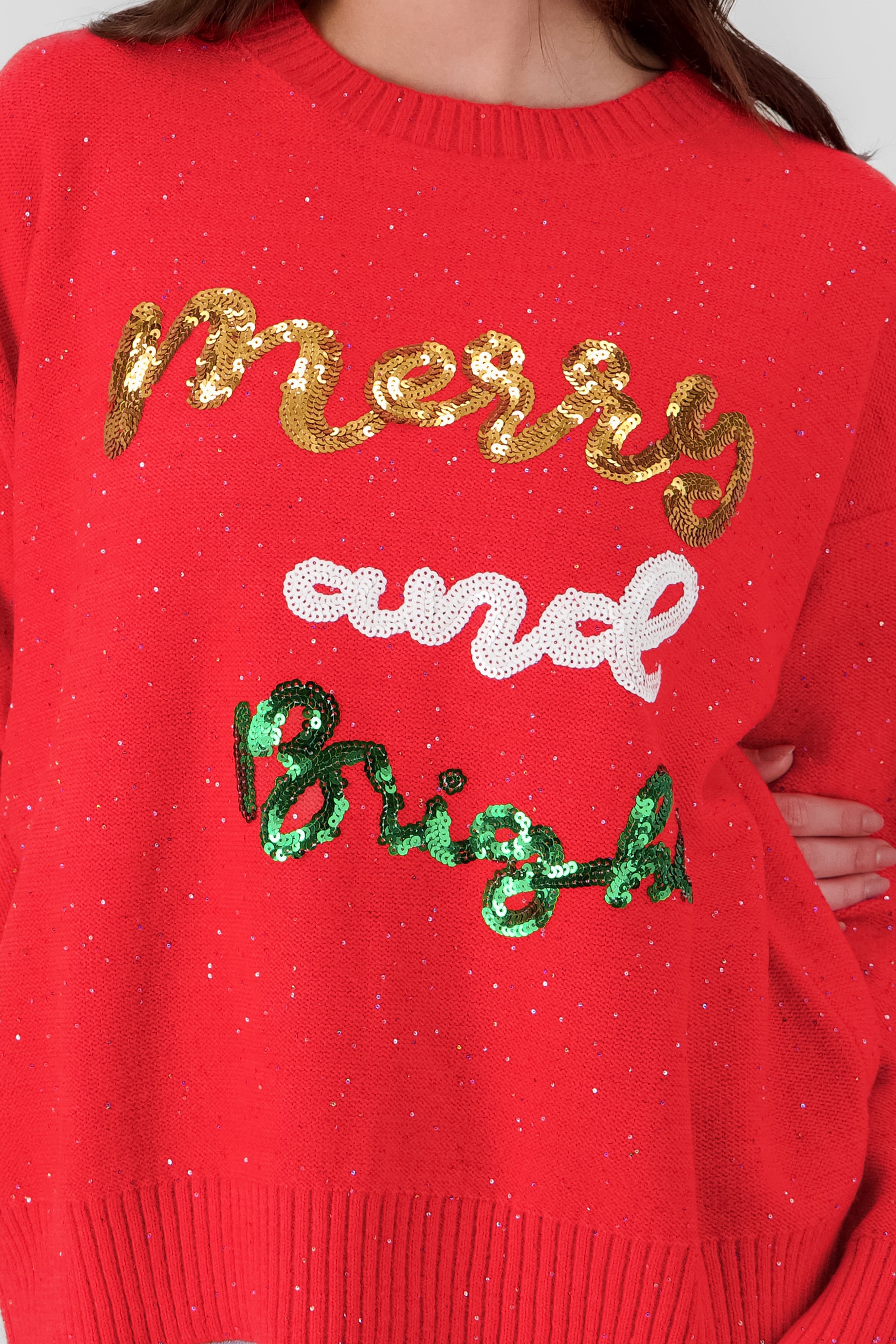 Christmas Sweater with Letters RED