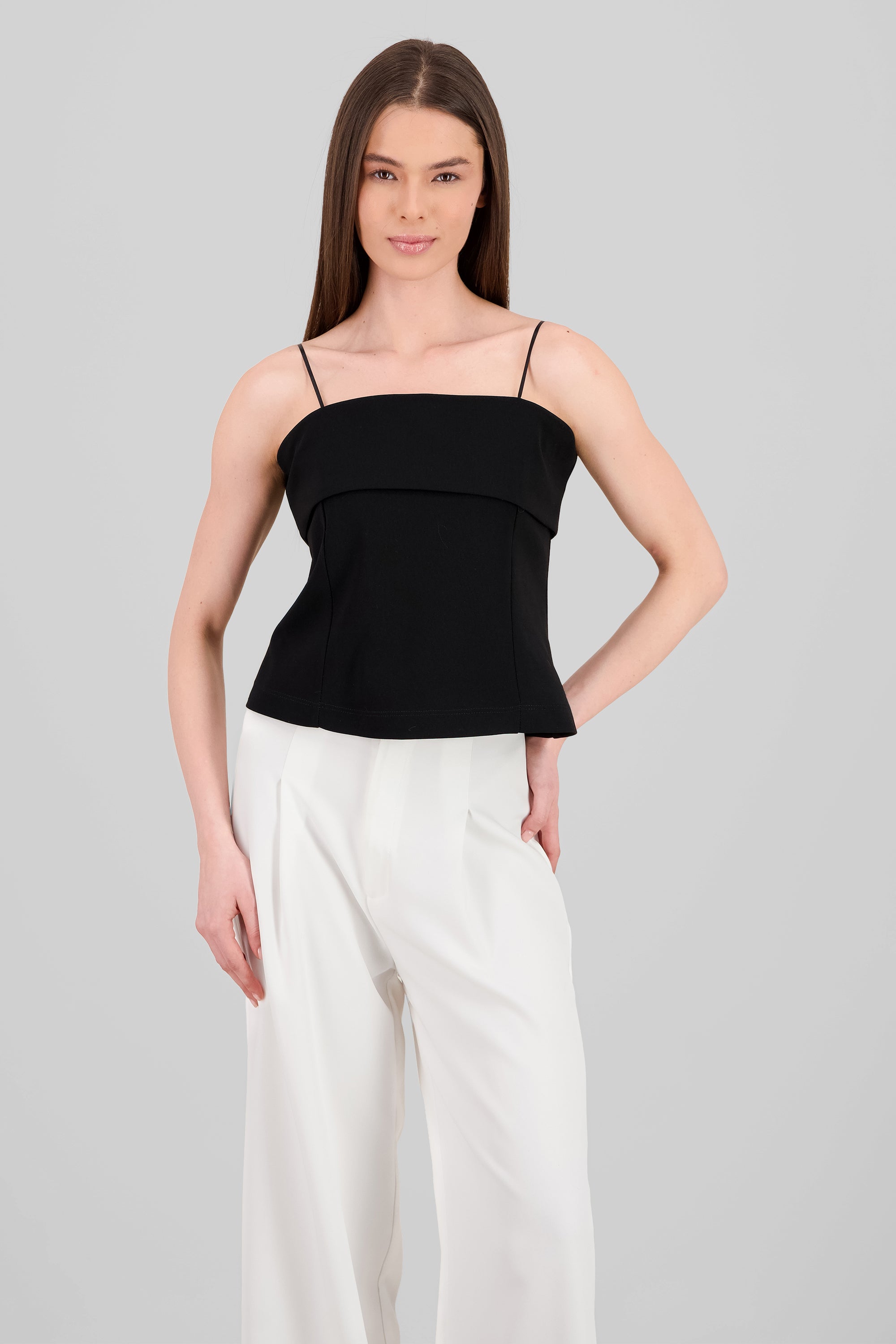 Fold-Over Tube Top BLACK