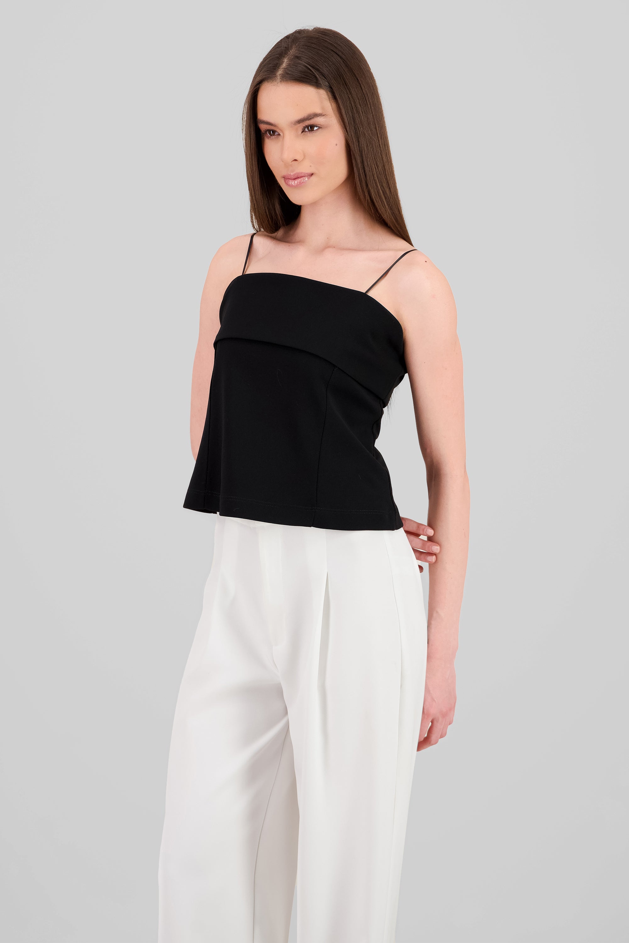 Fold-Over Tube Top BLACK