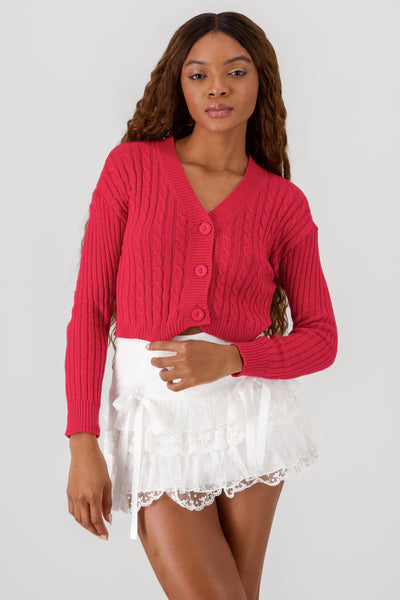 Knit Cardigan RED