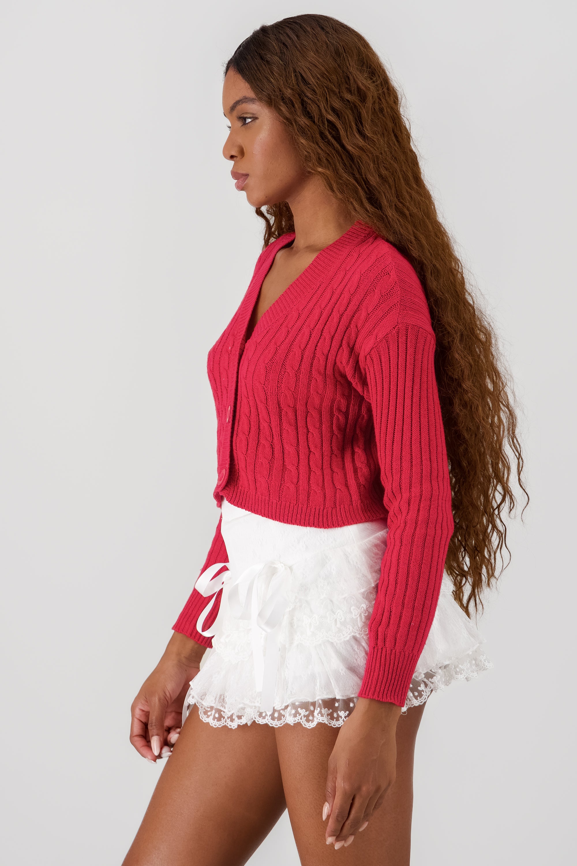 Knit Cardigan RED