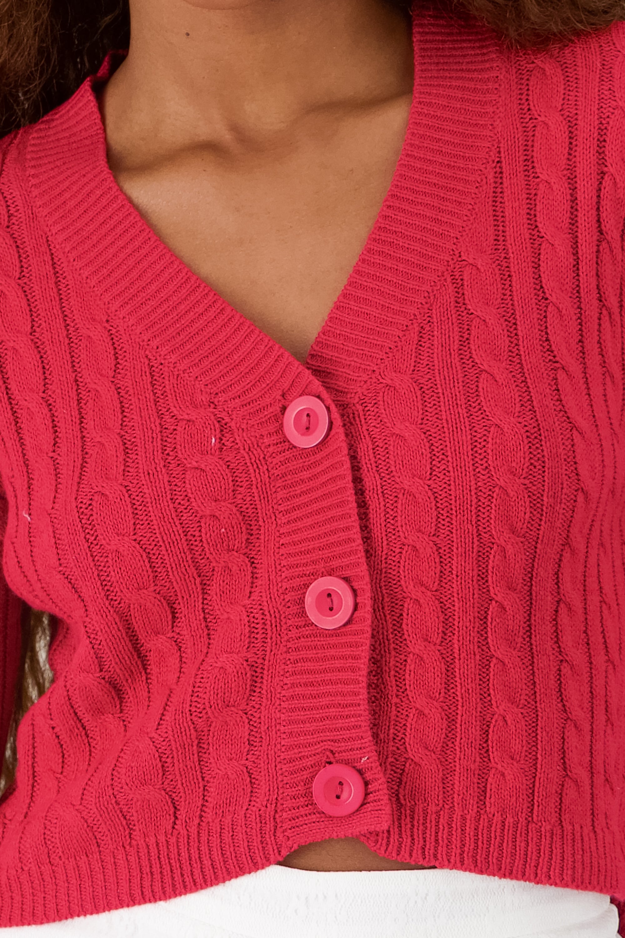 Knit Cardigan RED