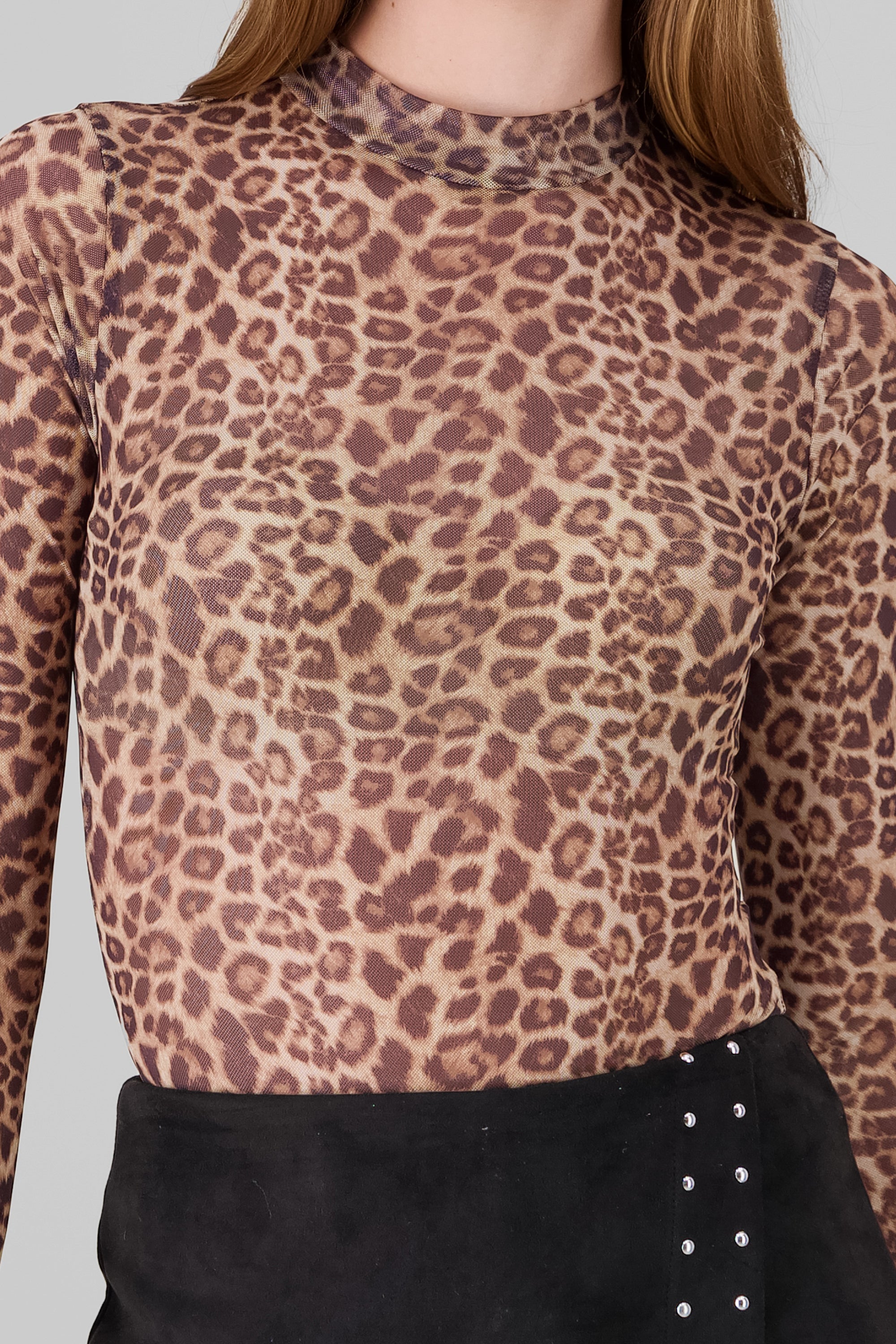 Leopard Print Bodysuit BROWN COMBO