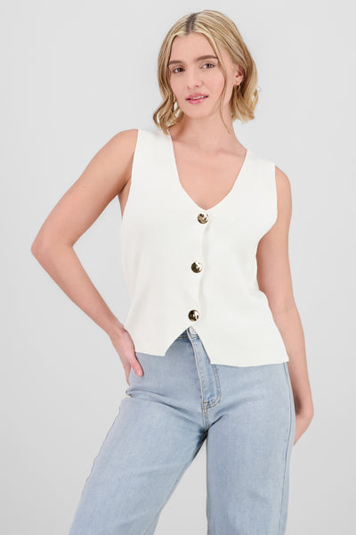 Solid Knit Vest IVORY