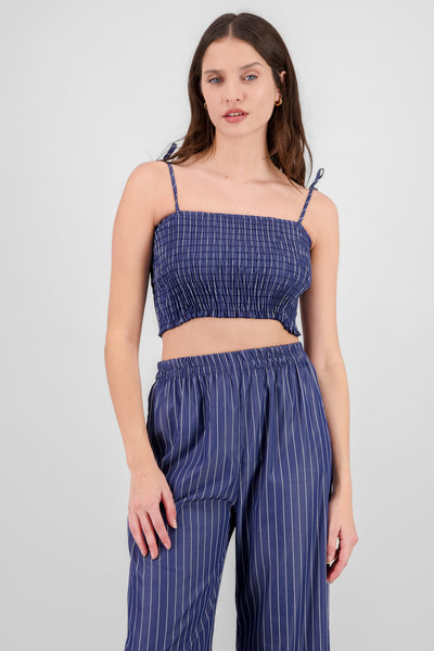 Striped Smock Top BLUE COMBO