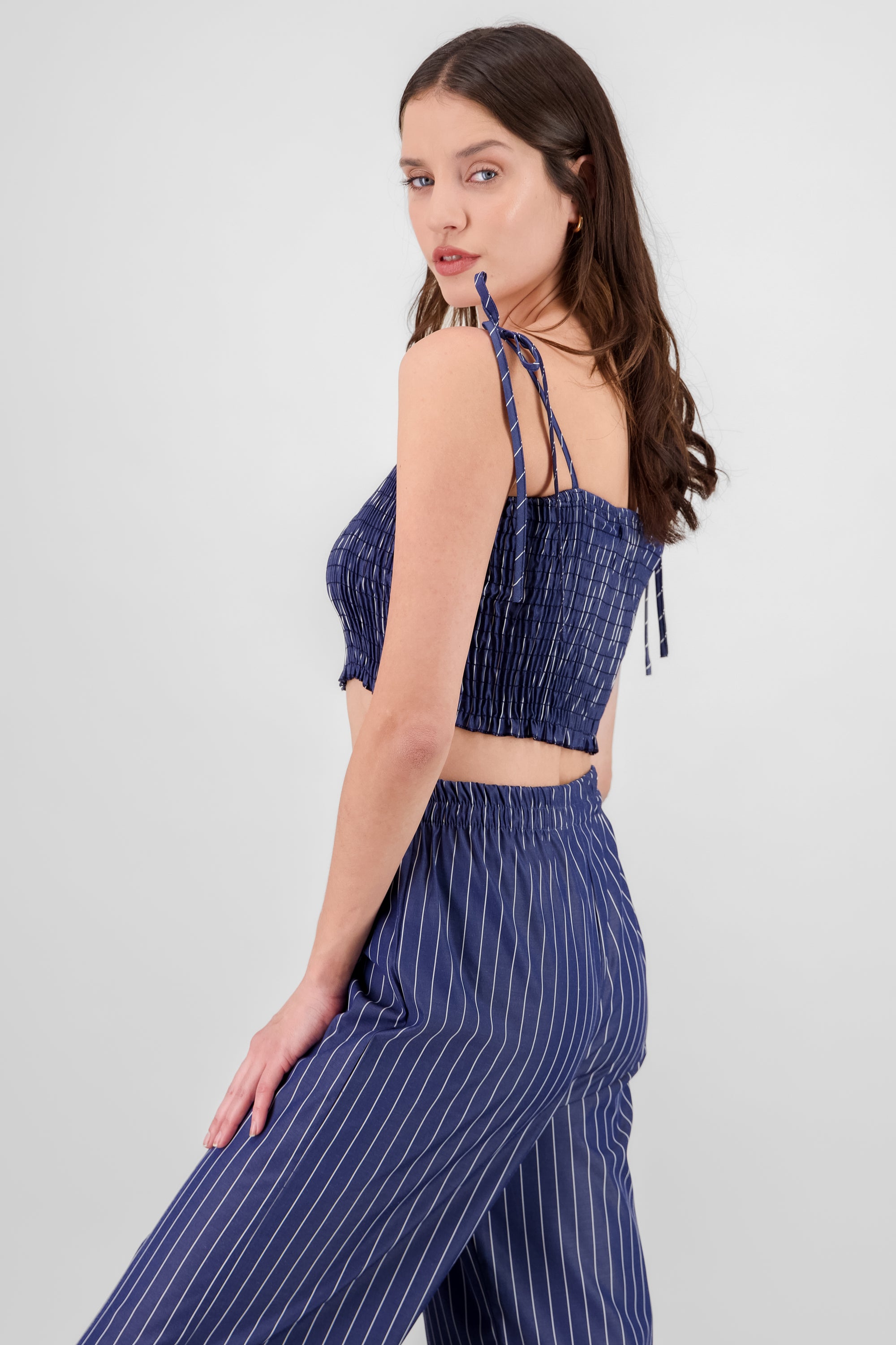 Striped Smock Top BLUE COMBO