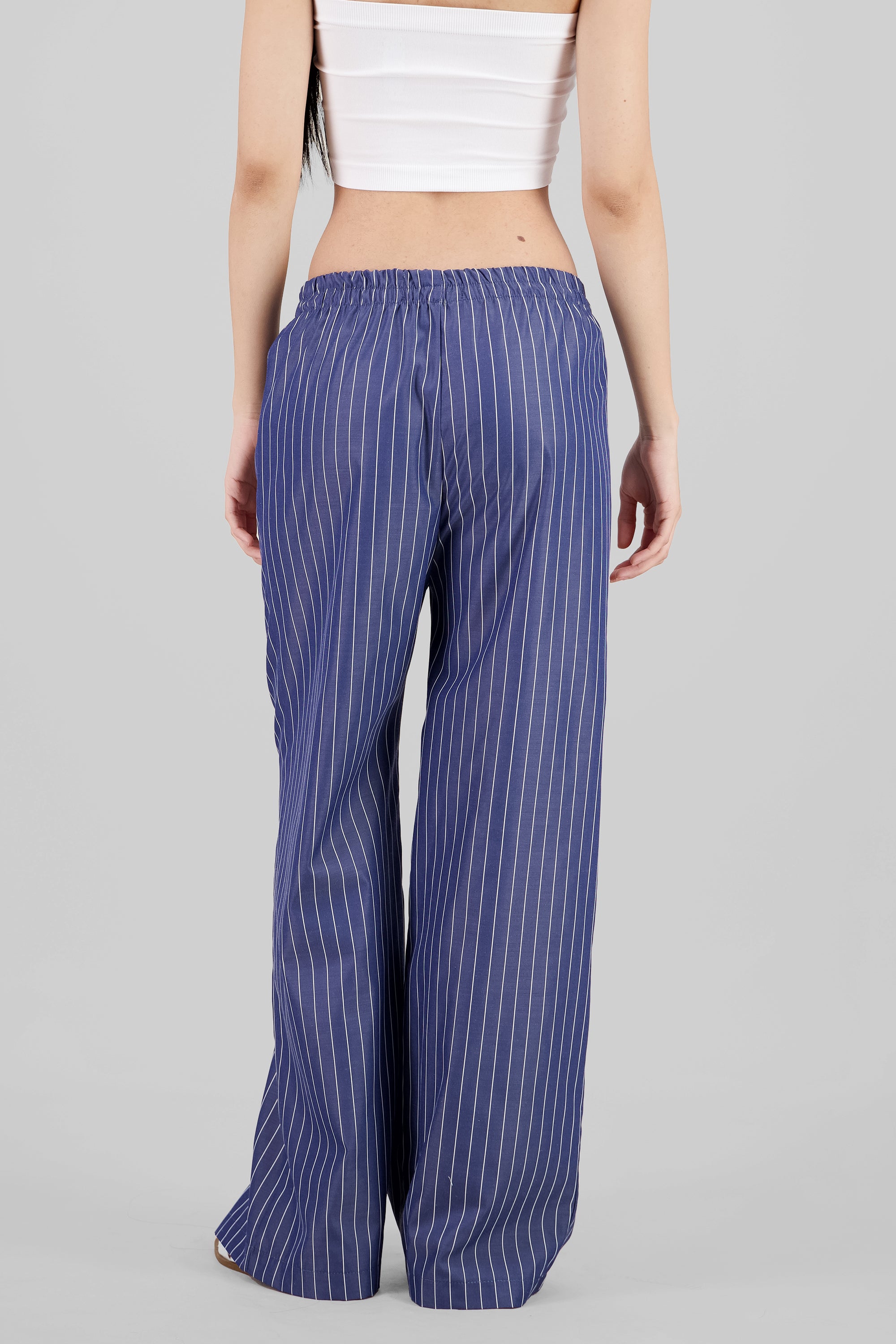 Wide Leg Striped Pants BLUE COMBO