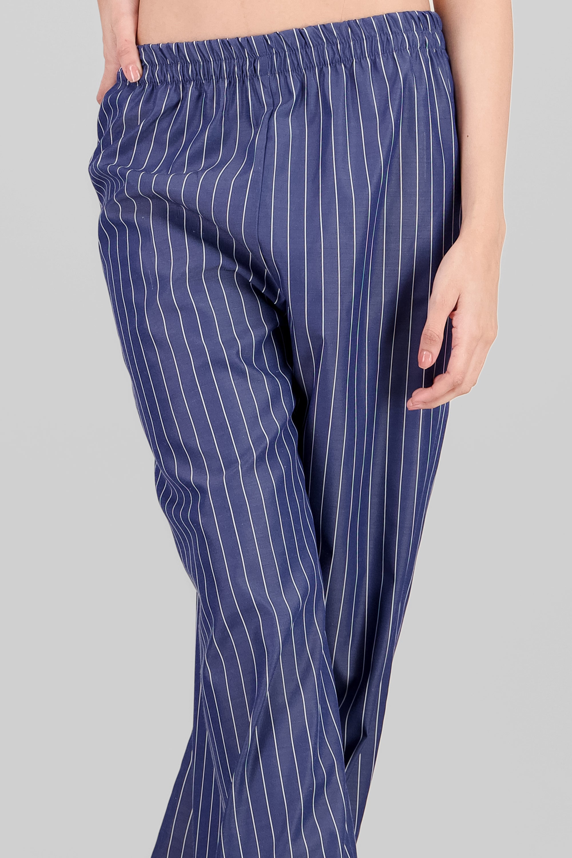 Wide Leg Striped Pants BLUE COMBO