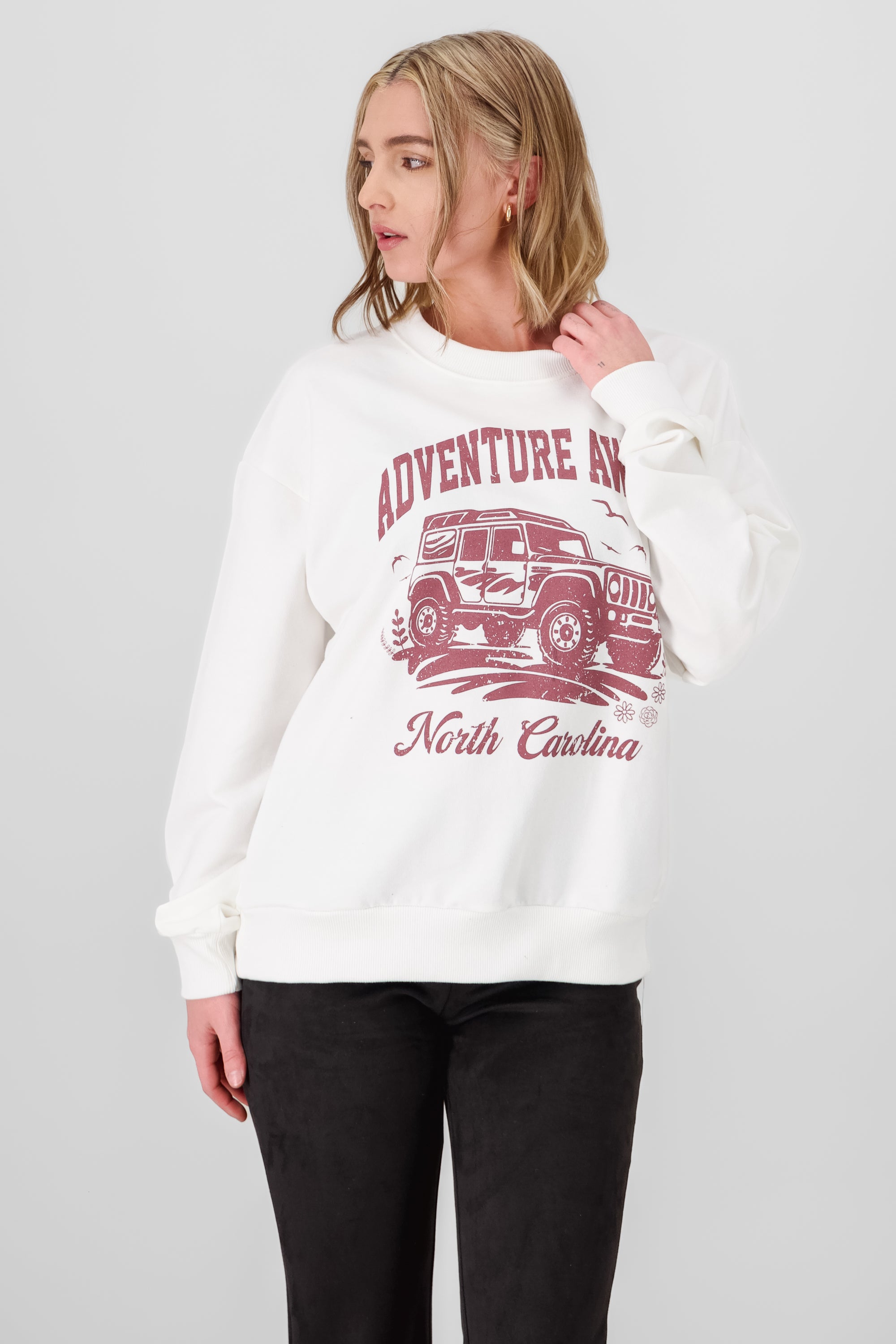 North Carolina Print Sweatshirt WHITE