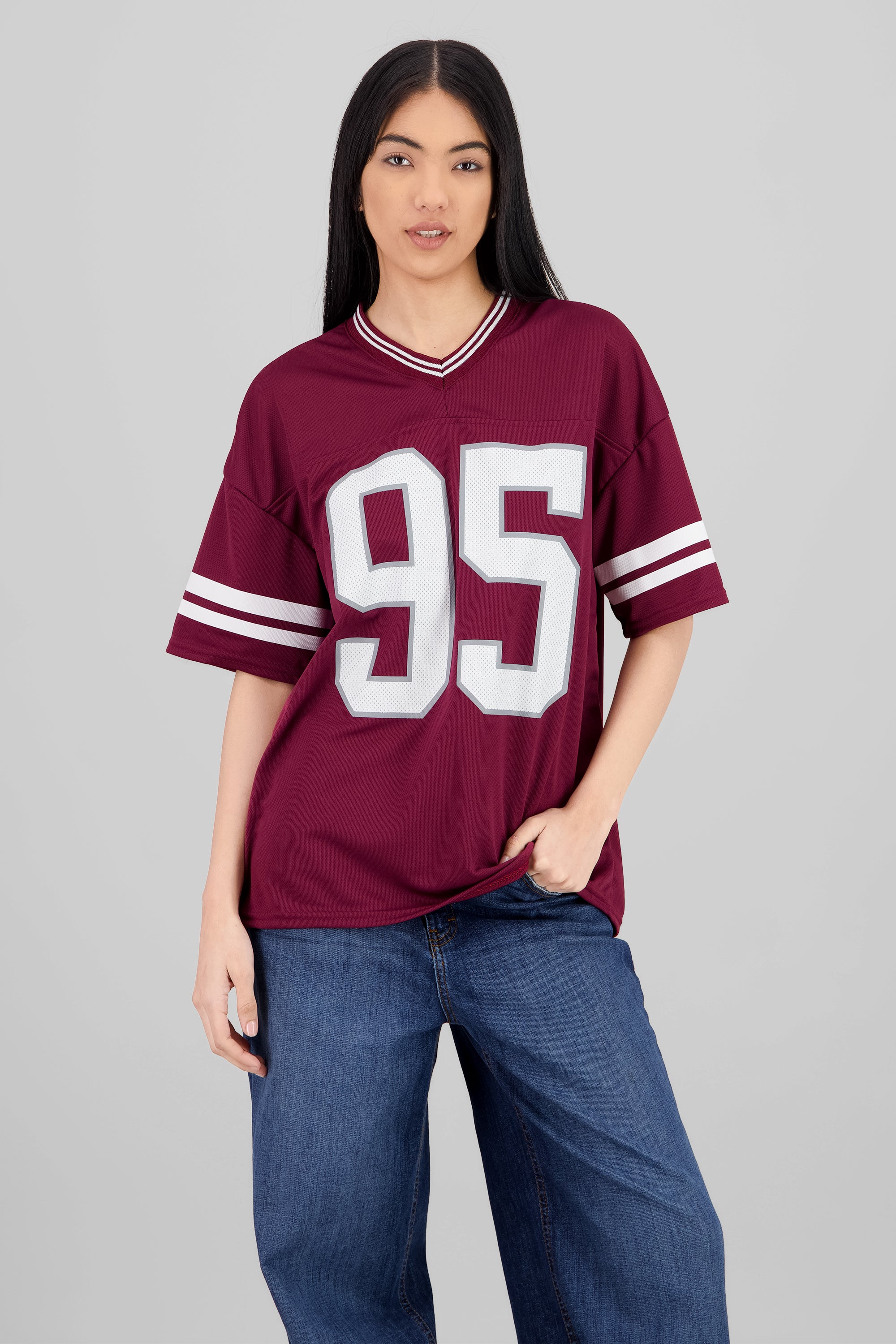 Sports  T Shirt with Number Print PLUM