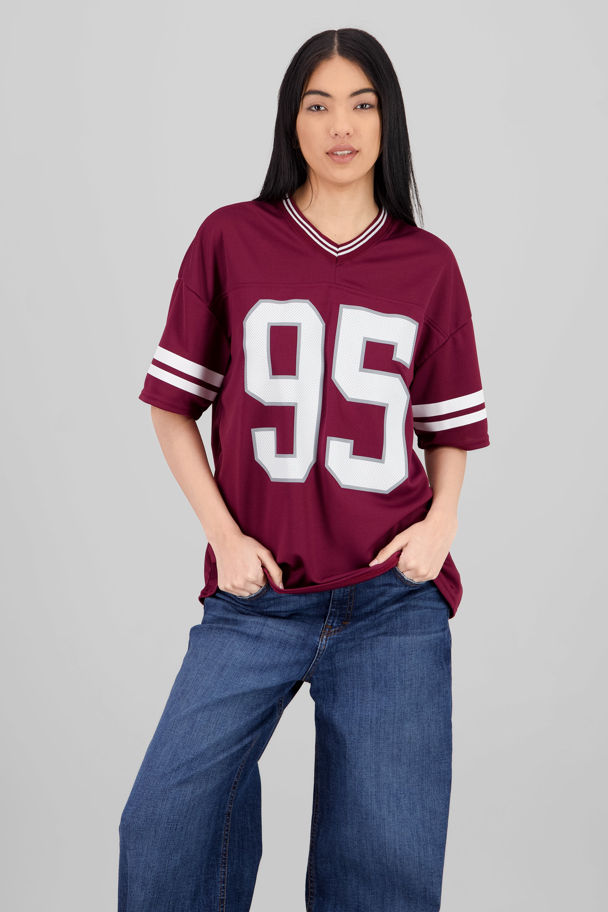 Sports  T Shirt with Number Print PLUM