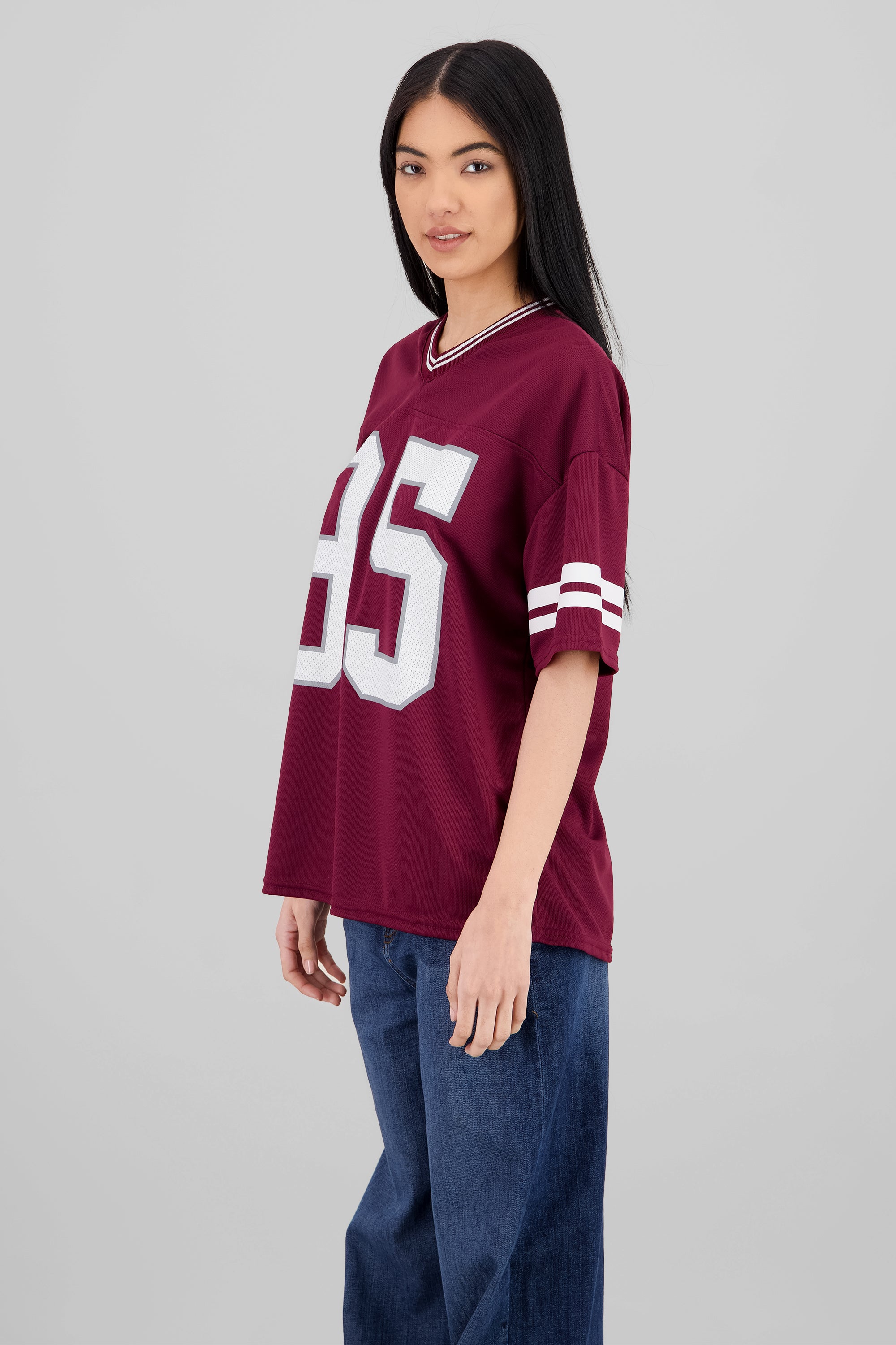 Sports  T Shirt with Number Print PLUM