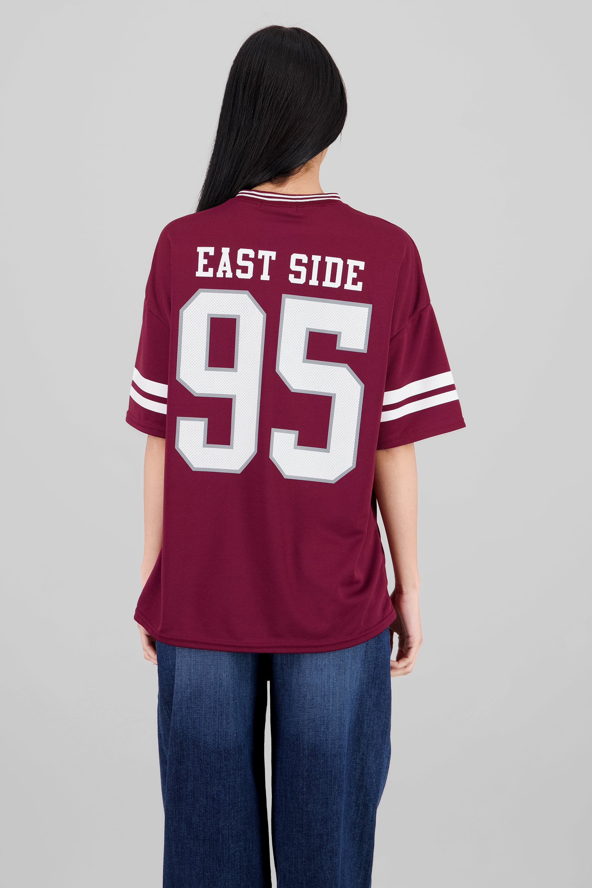 Sports  T Shirt with Number Print PLUM