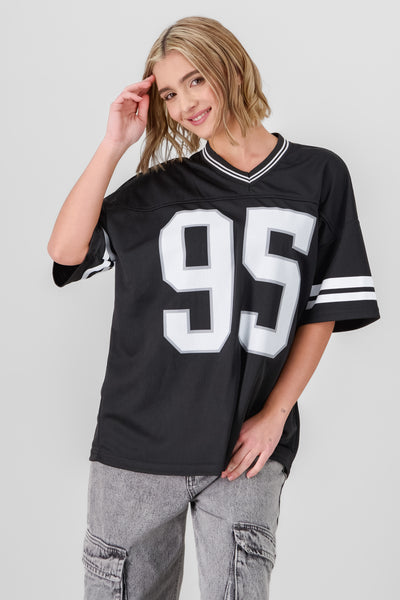 Sports  T Shirt with Number Print BLACK COMBO