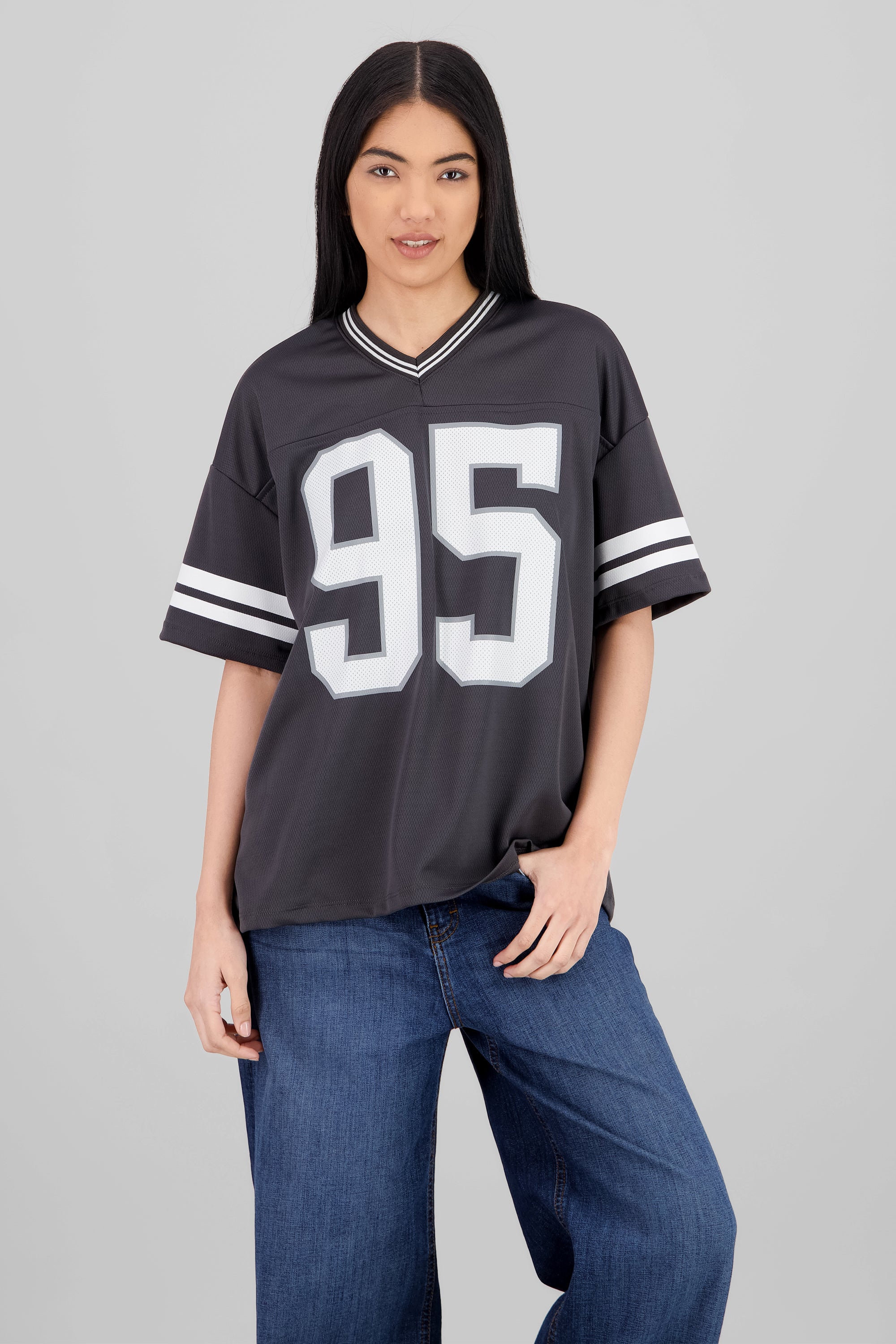 Sports  T Shirt with Number Print DARK GRAY