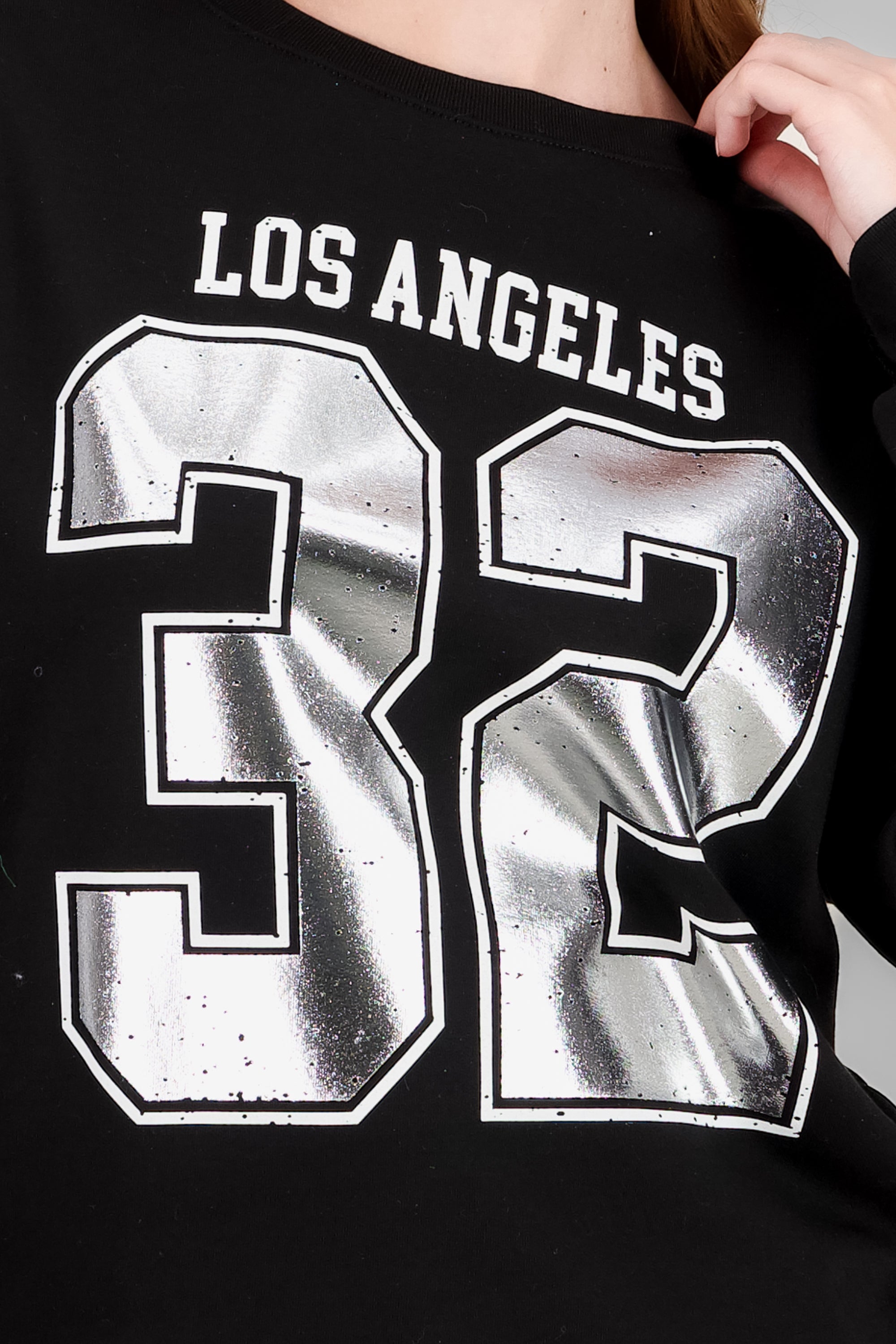 Sports Sweatshirt with Foil Number BLACK