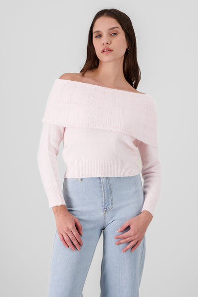 Off Shoulder Sweater ROSEWOOD