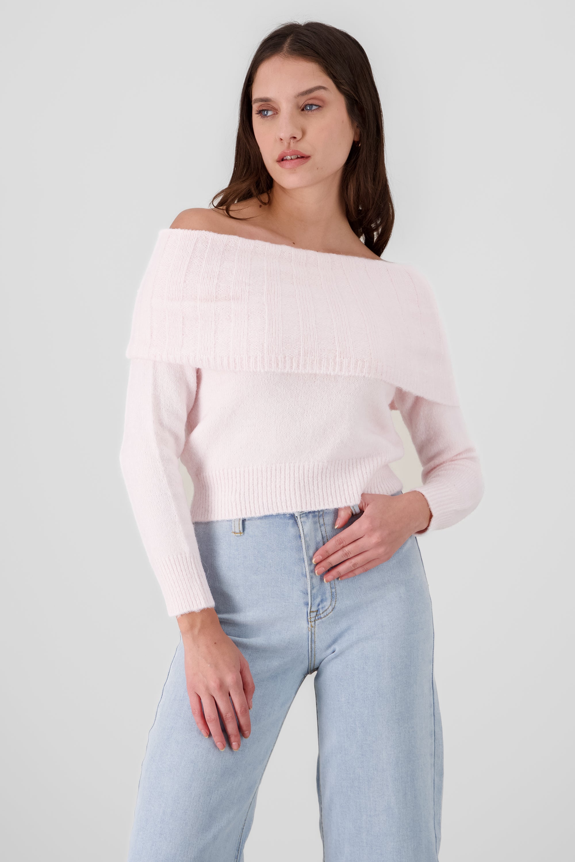 Off Shoulder Sweater ROSEWOOD