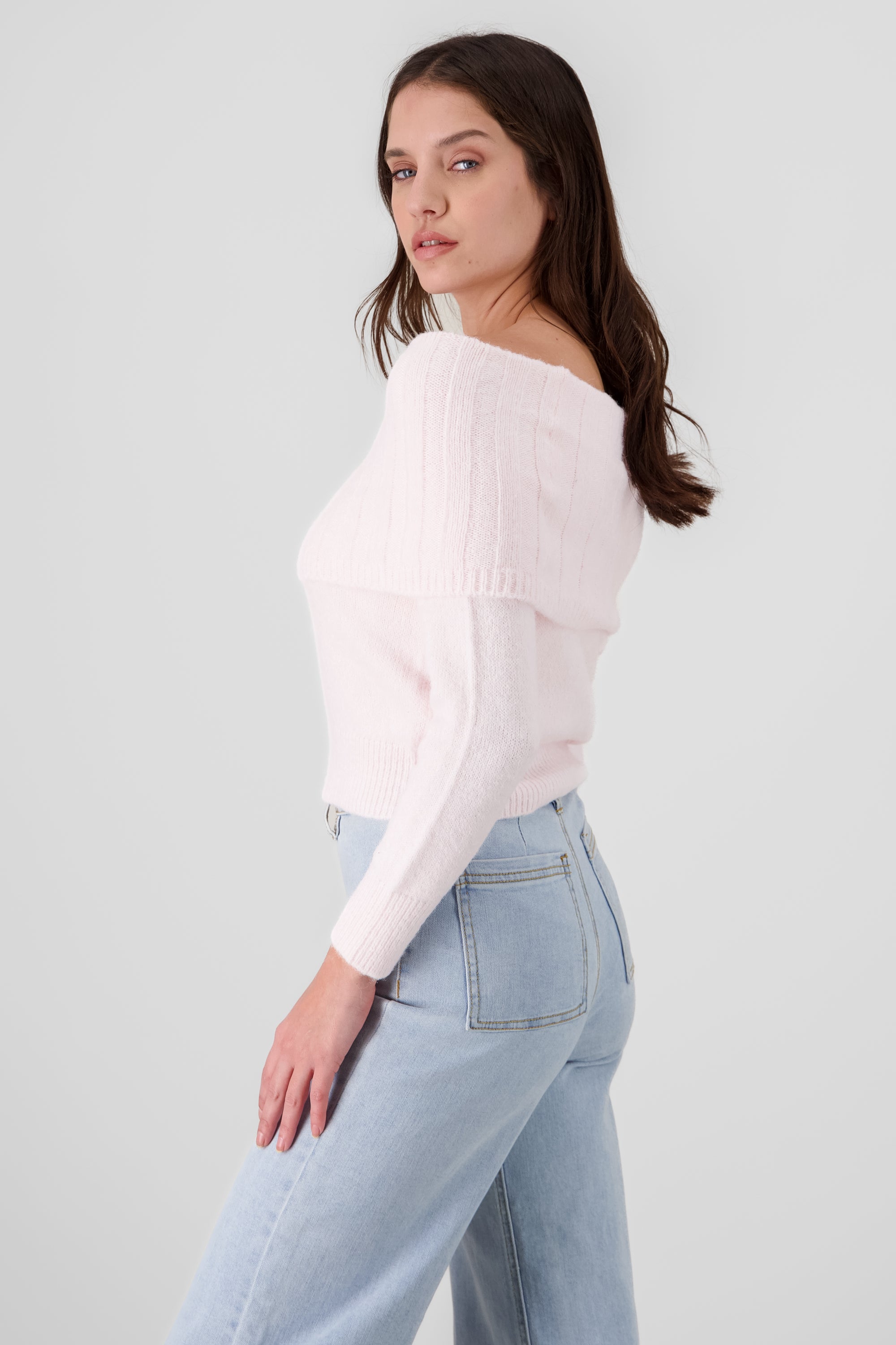 Off Shoulder Sweater ROSEWOOD