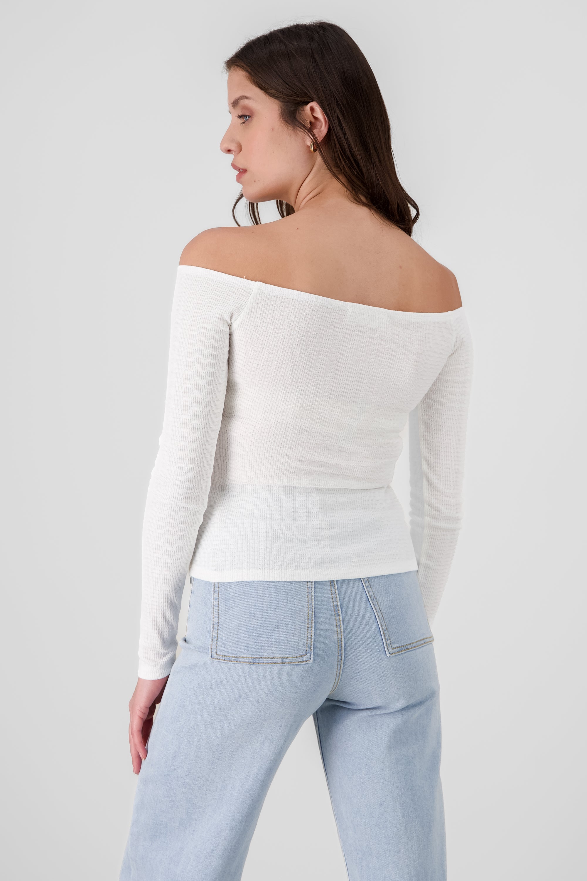 Shoulderless Knit Top IVORY