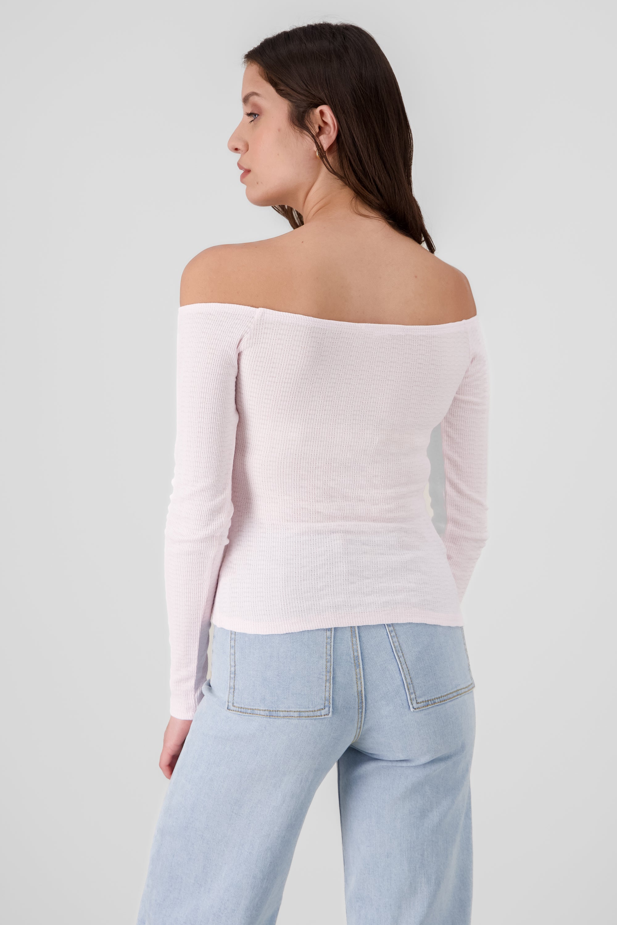 Shoulderless Knit Top ROSEWOOD